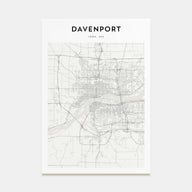 Davenport Map Portrait Poster