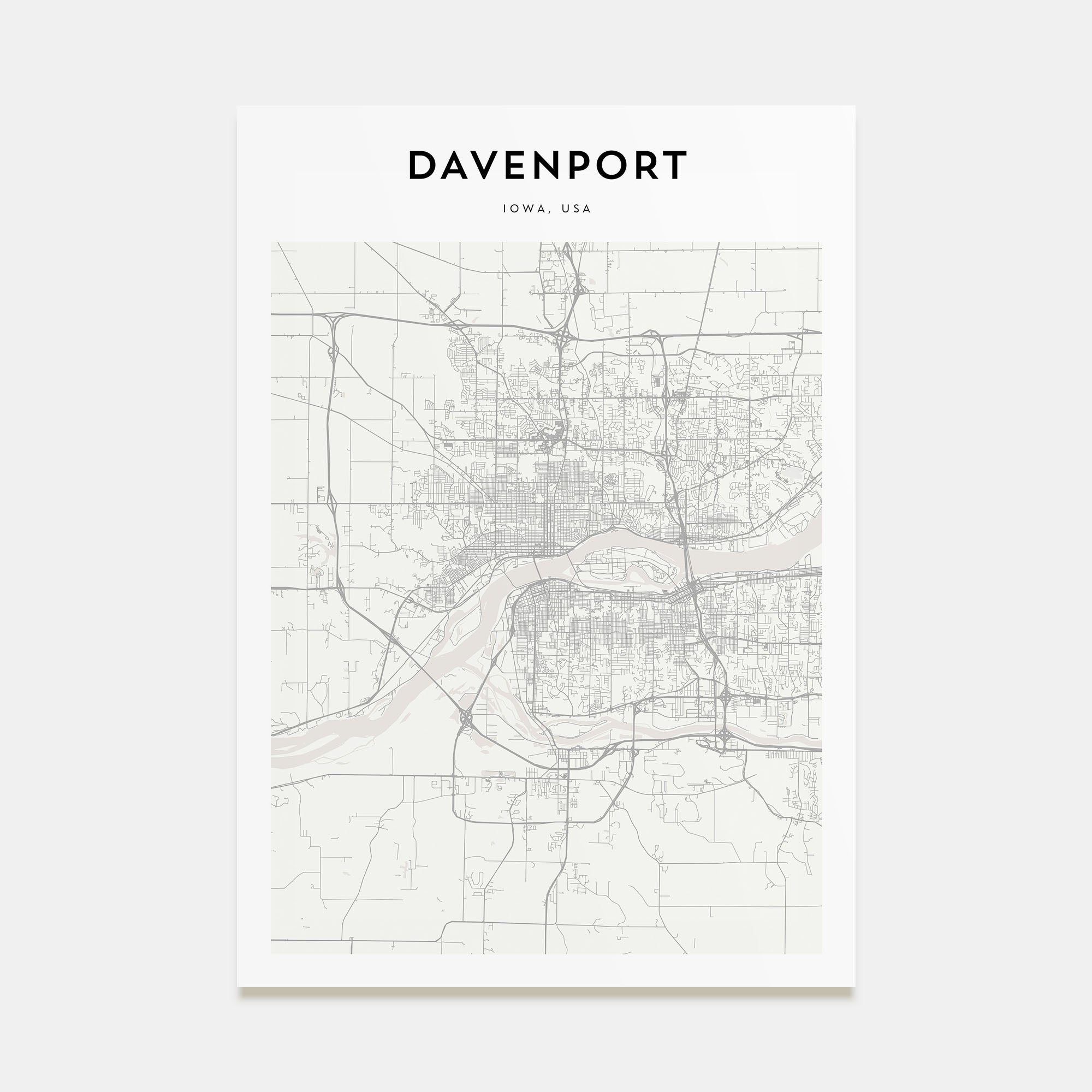 Davenport Map Portrait Poster