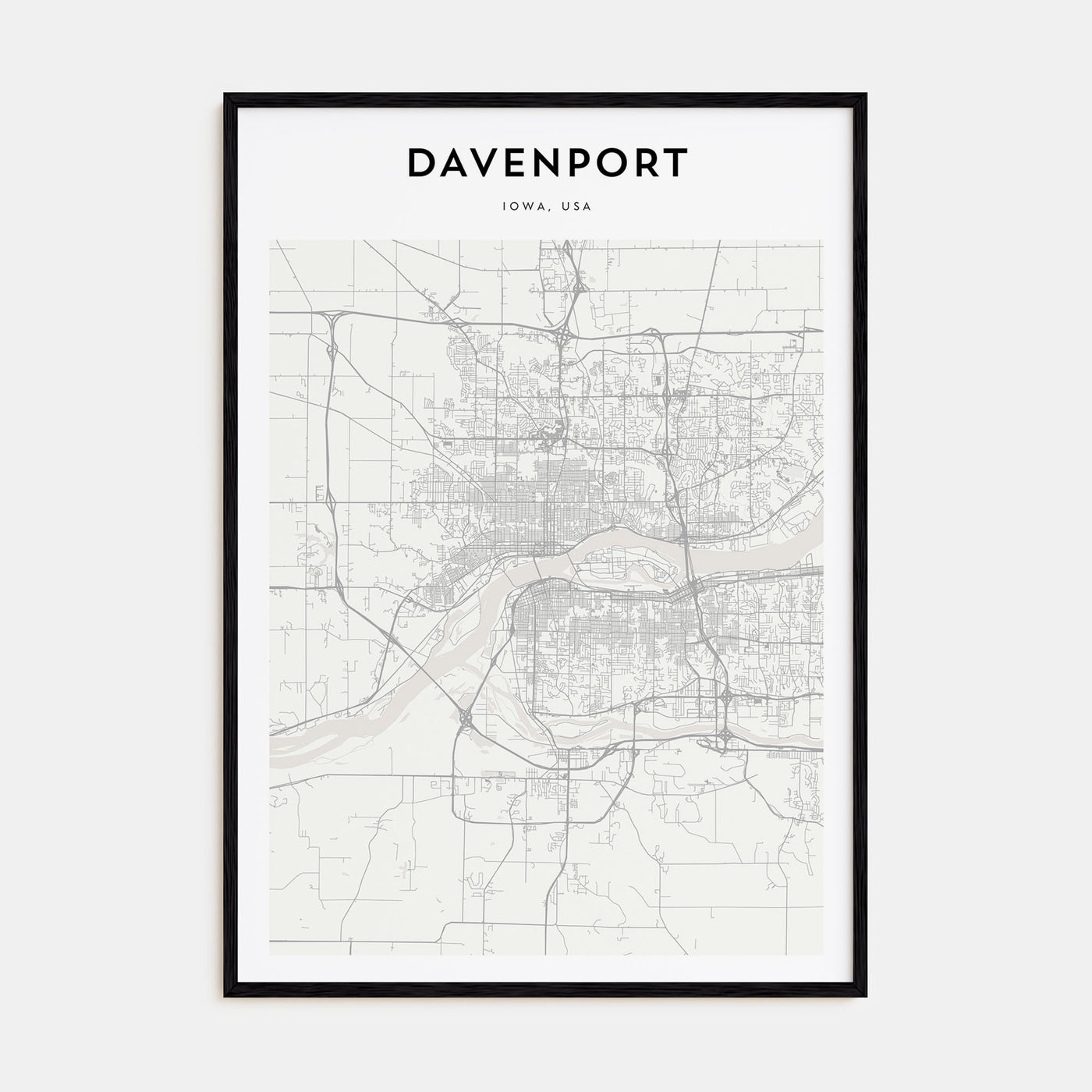 Davenport Map Portrait Poster
