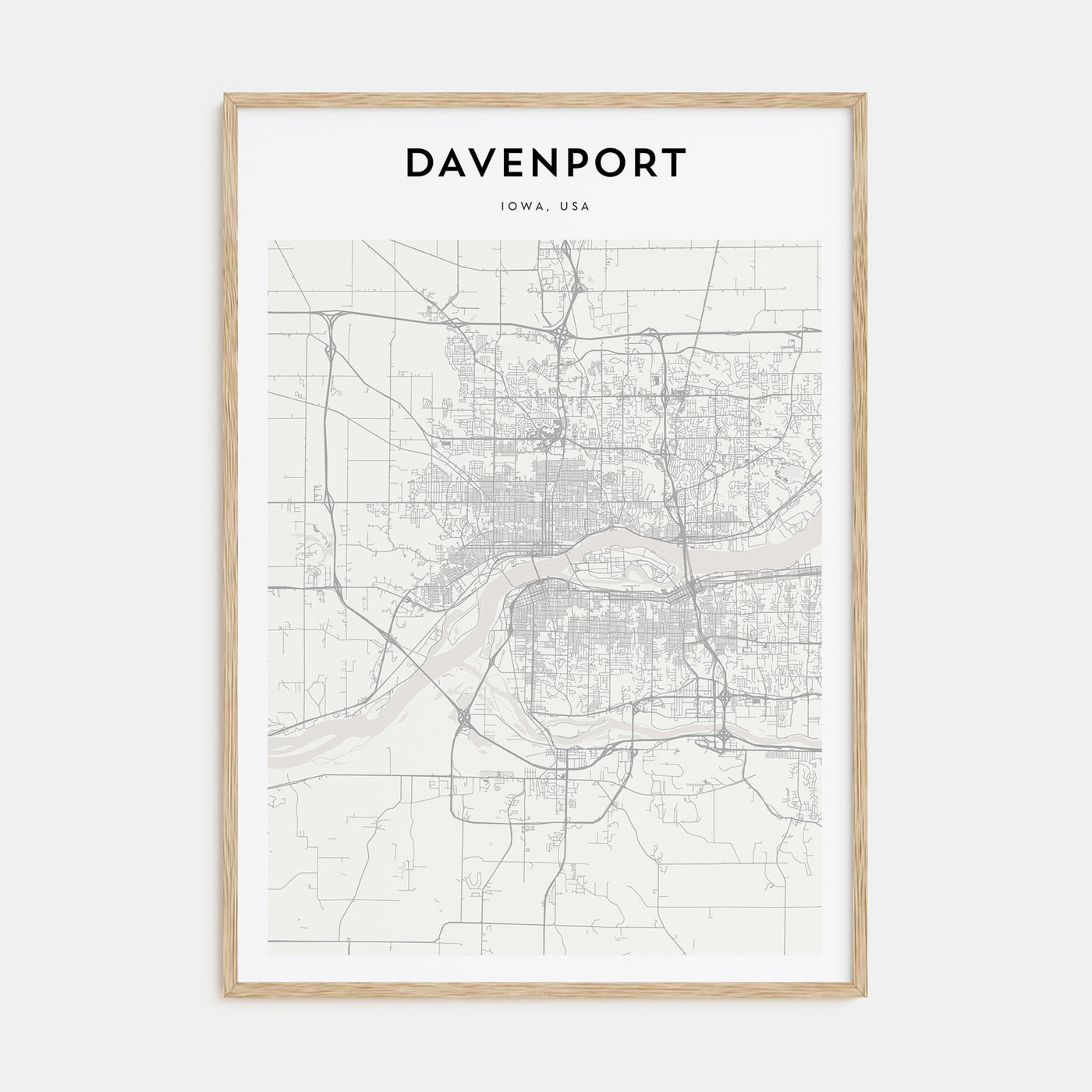 Davenport Map Portrait Poster