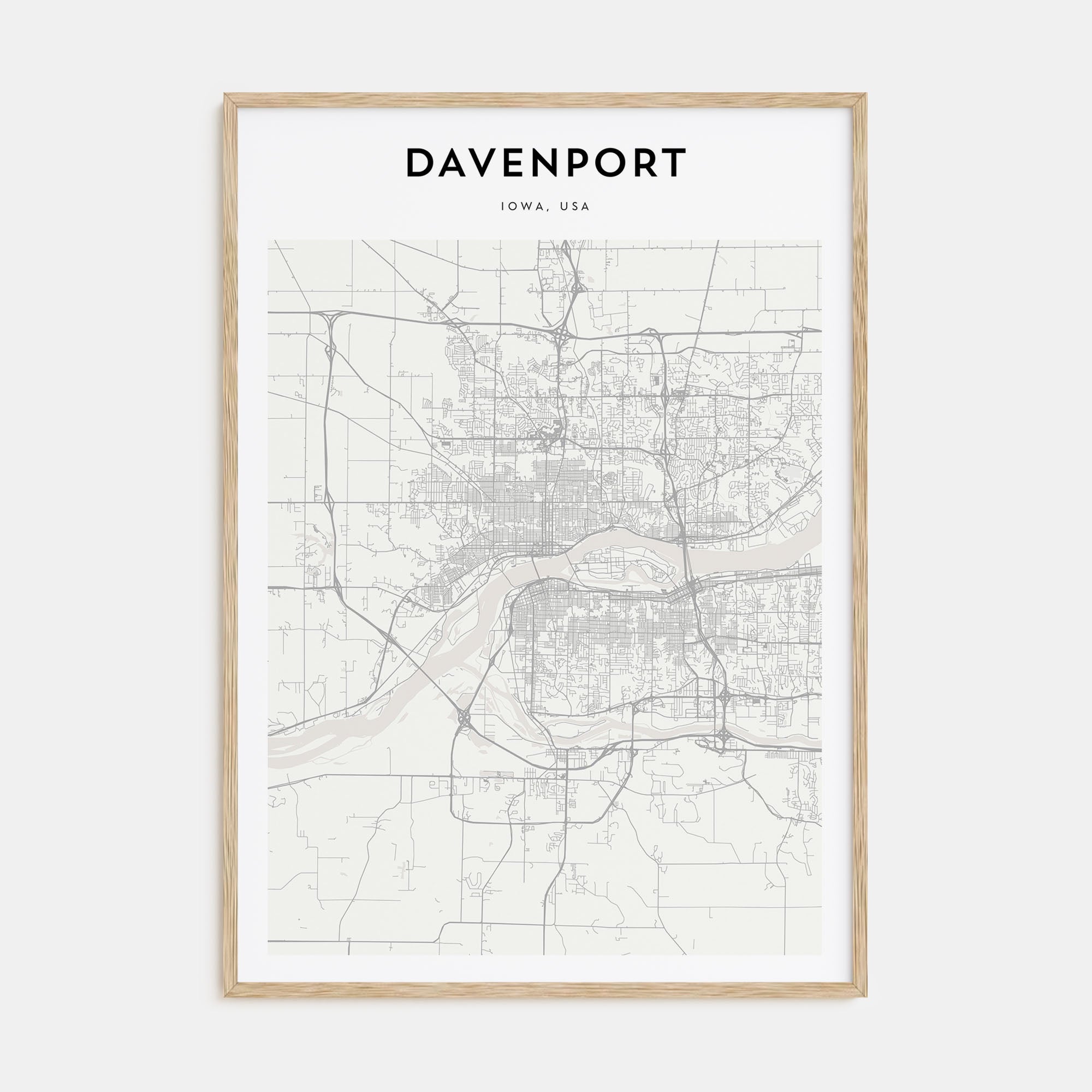 Davenport Map Portrait Poster