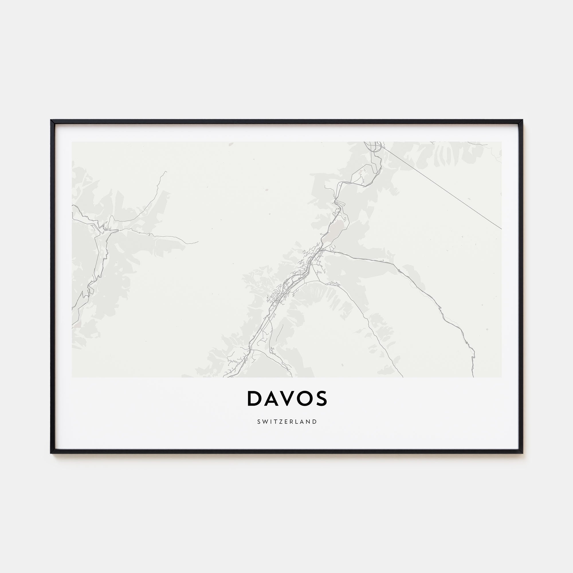 Davos Map Landscape Poster