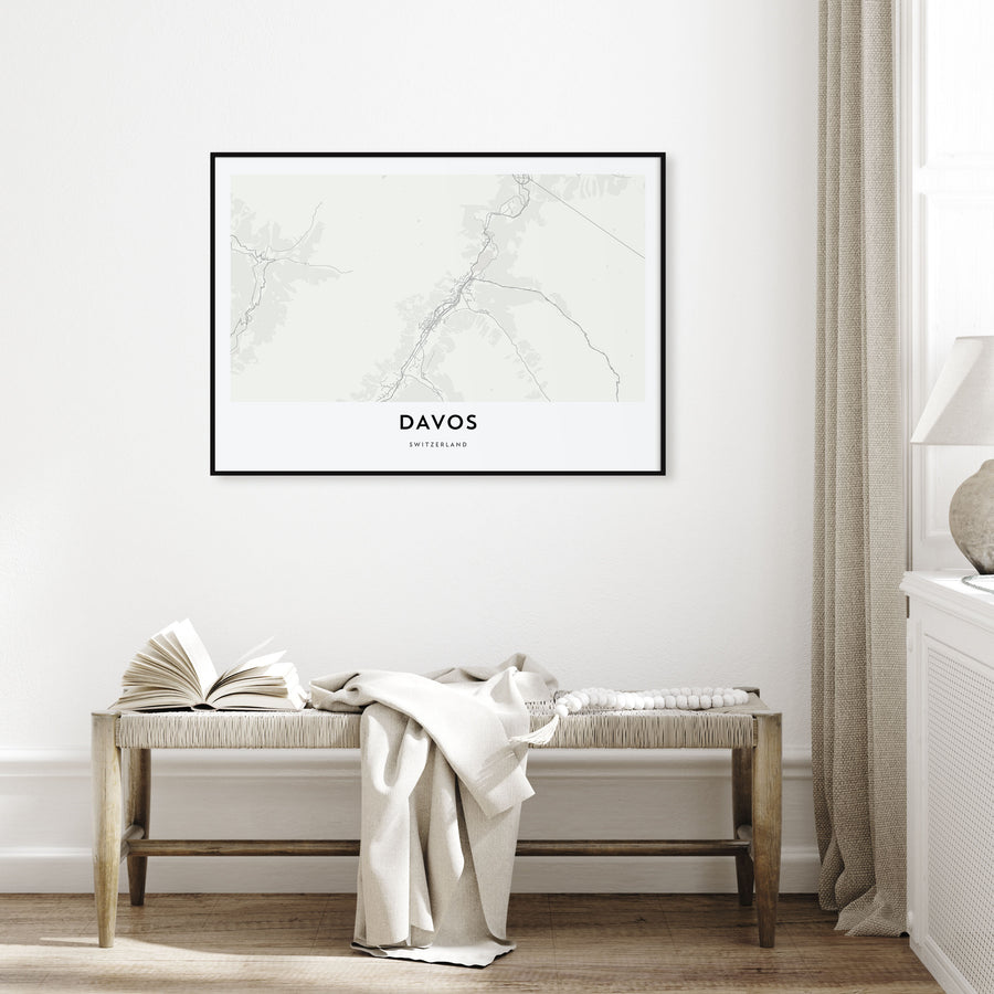 Davos Map Landscape Poster