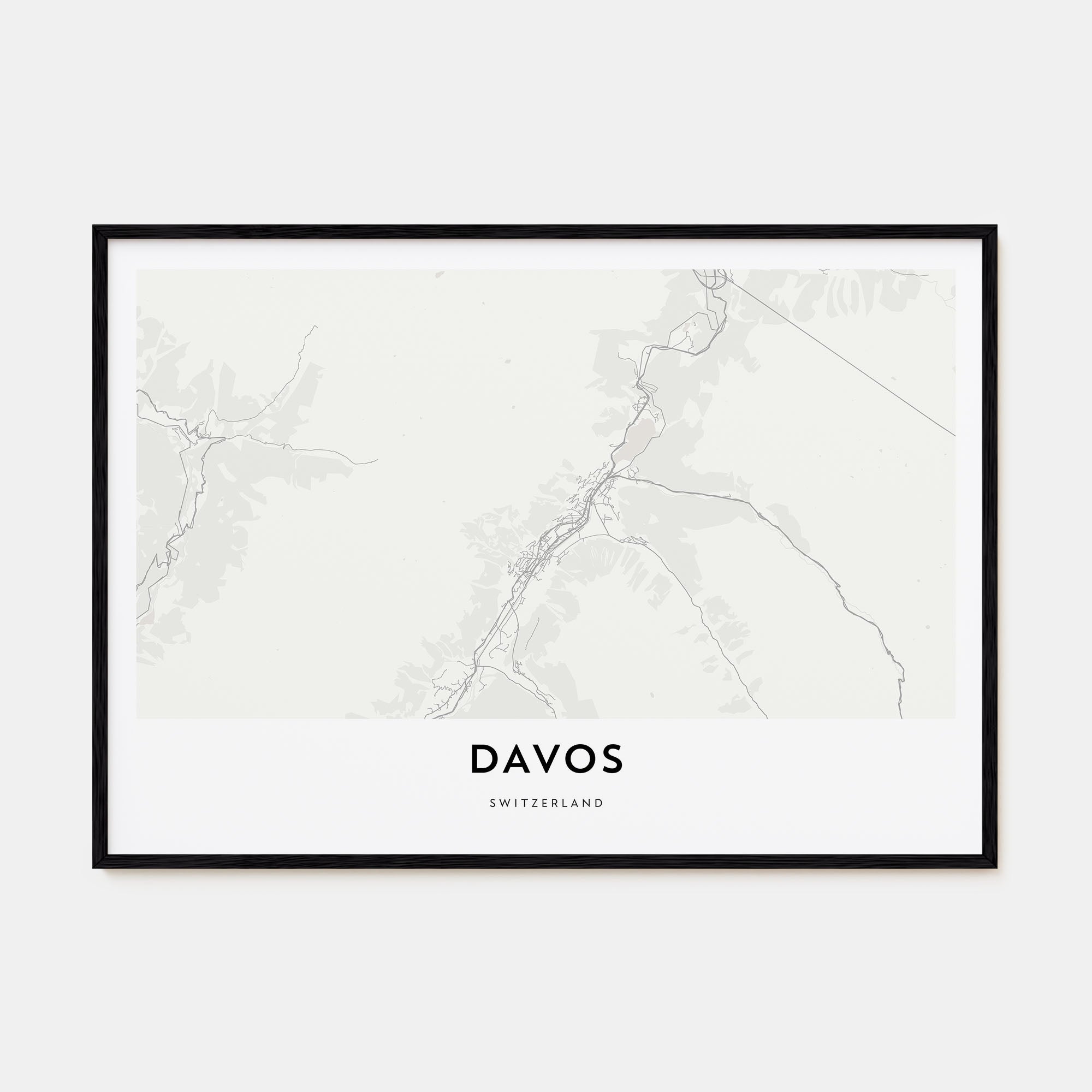 Davos Map Landscape Poster