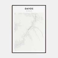 Davos Map Portrait Poster