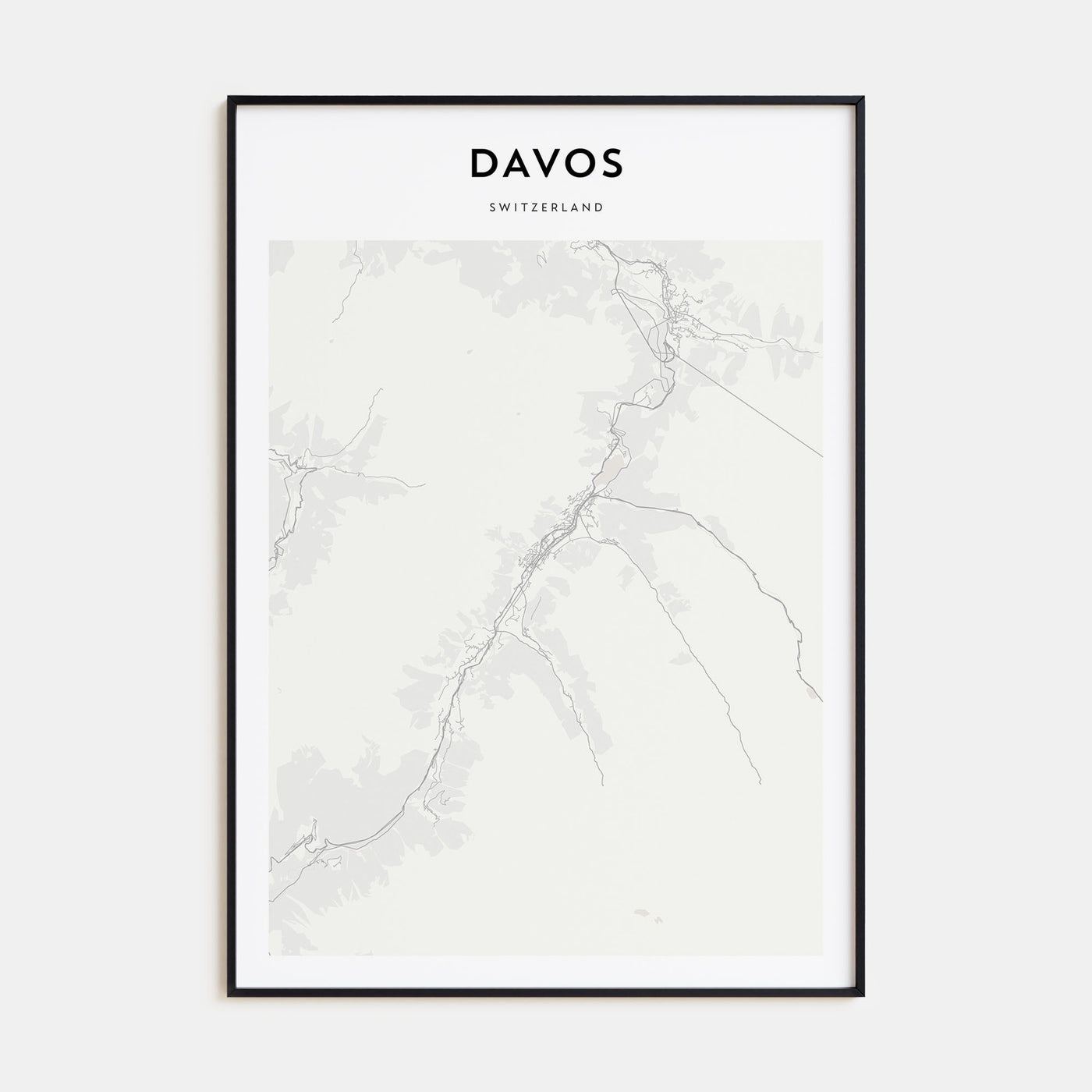 Davos Map Portrait Poster
