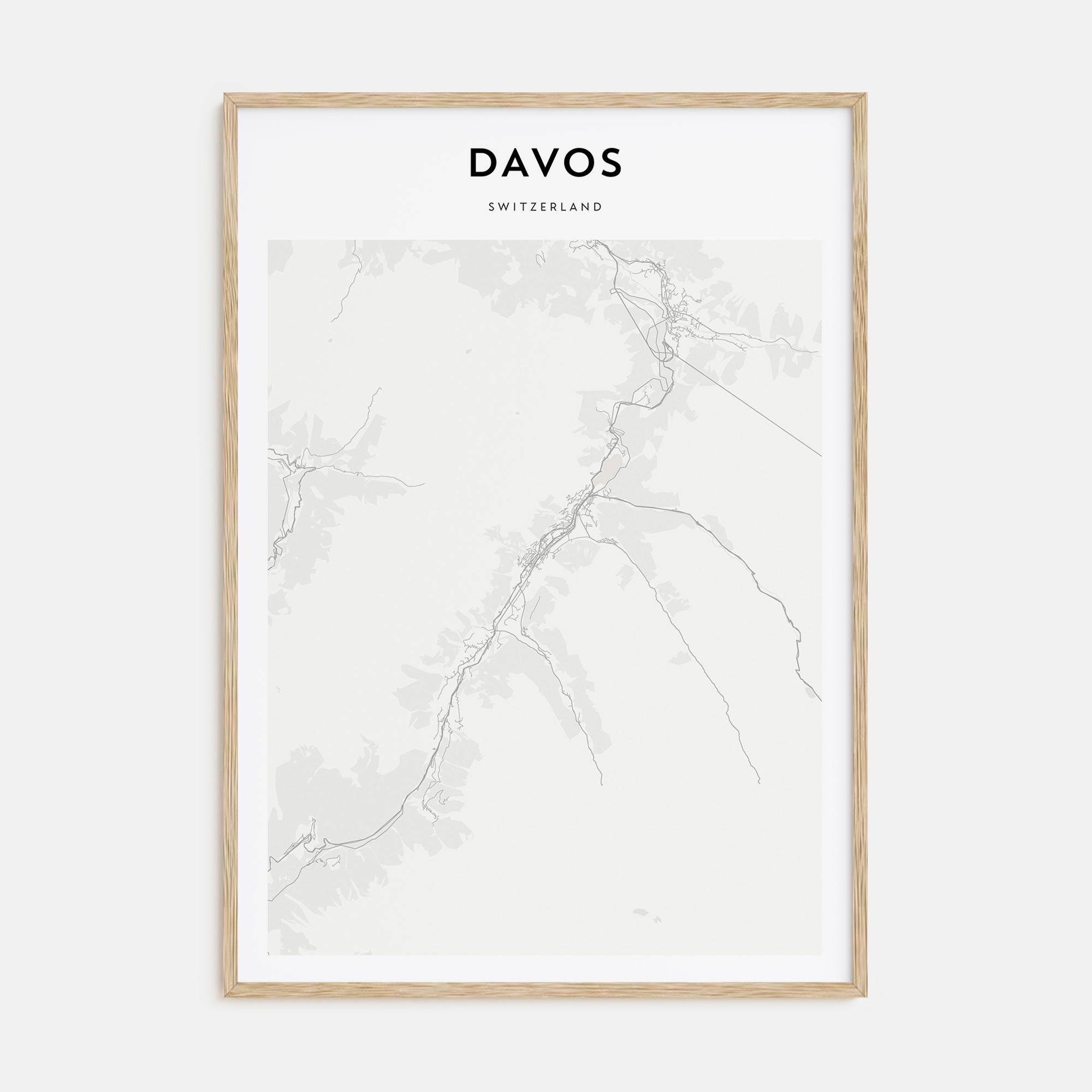 Davos Map Portrait Poster