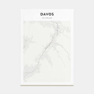 Davos Map Portrait Poster