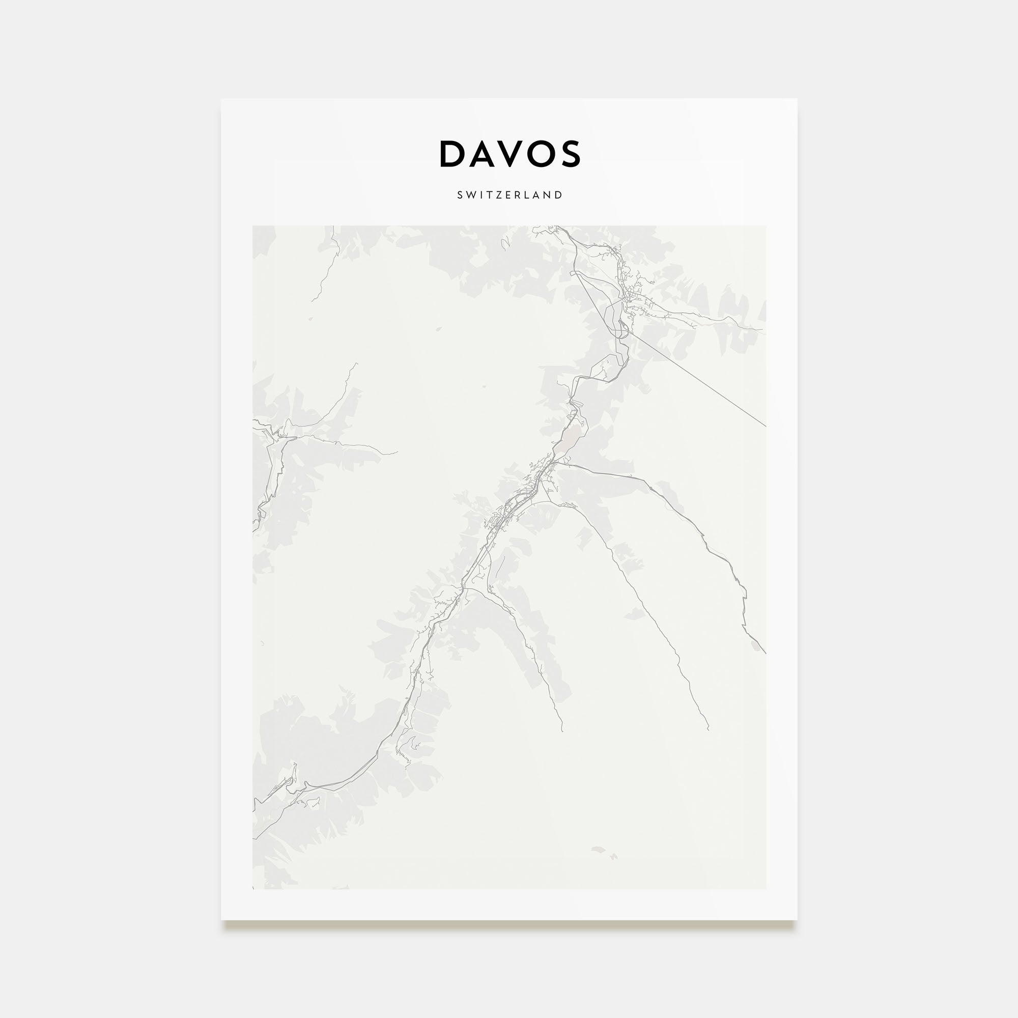 Davos Map Portrait Poster