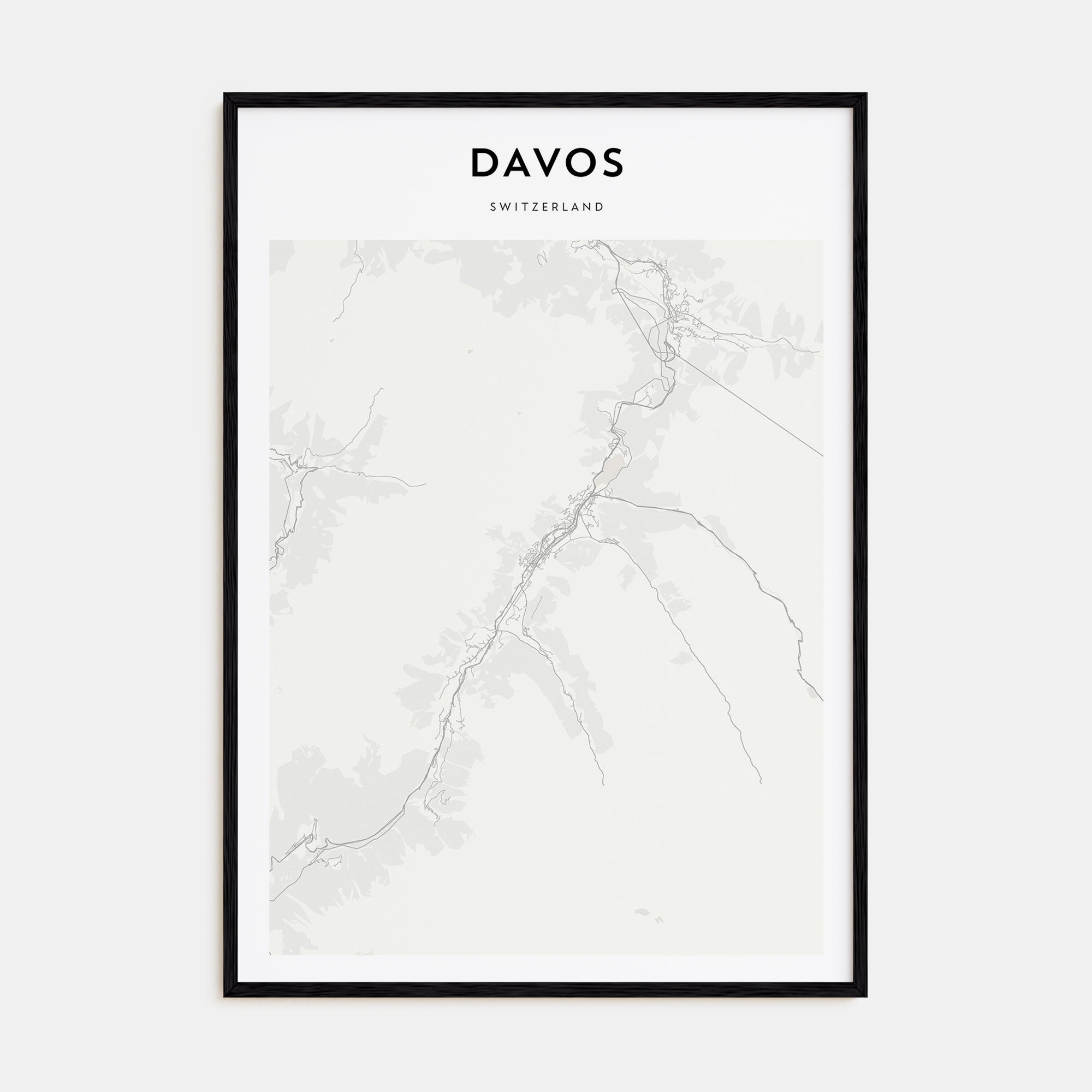Davos Map Portrait Poster