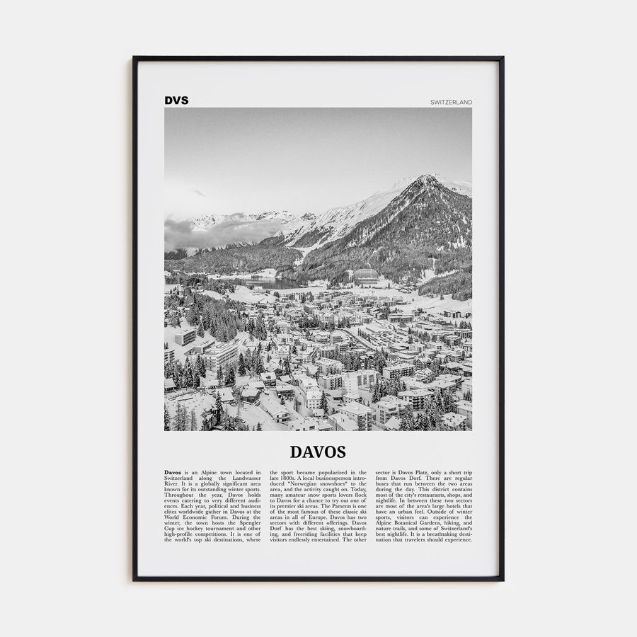 Davos Travel B&W Poster