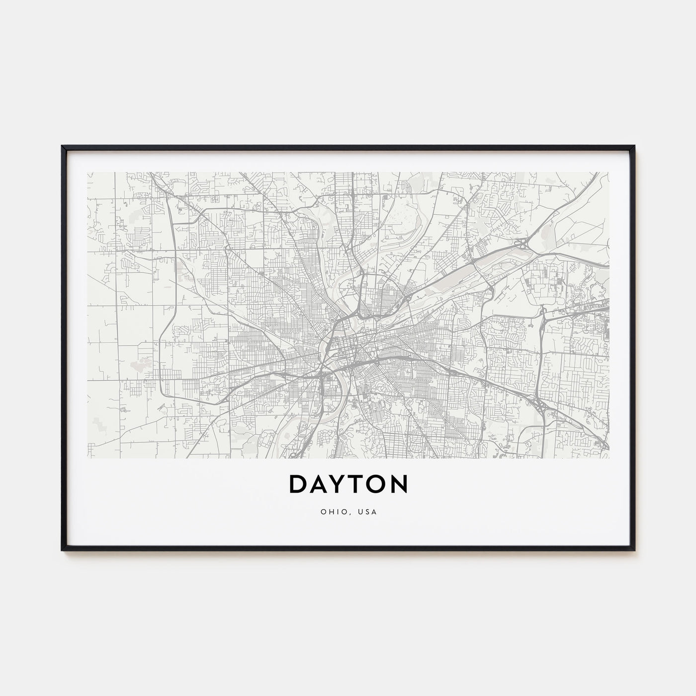 Dayton Map Landscape Poster