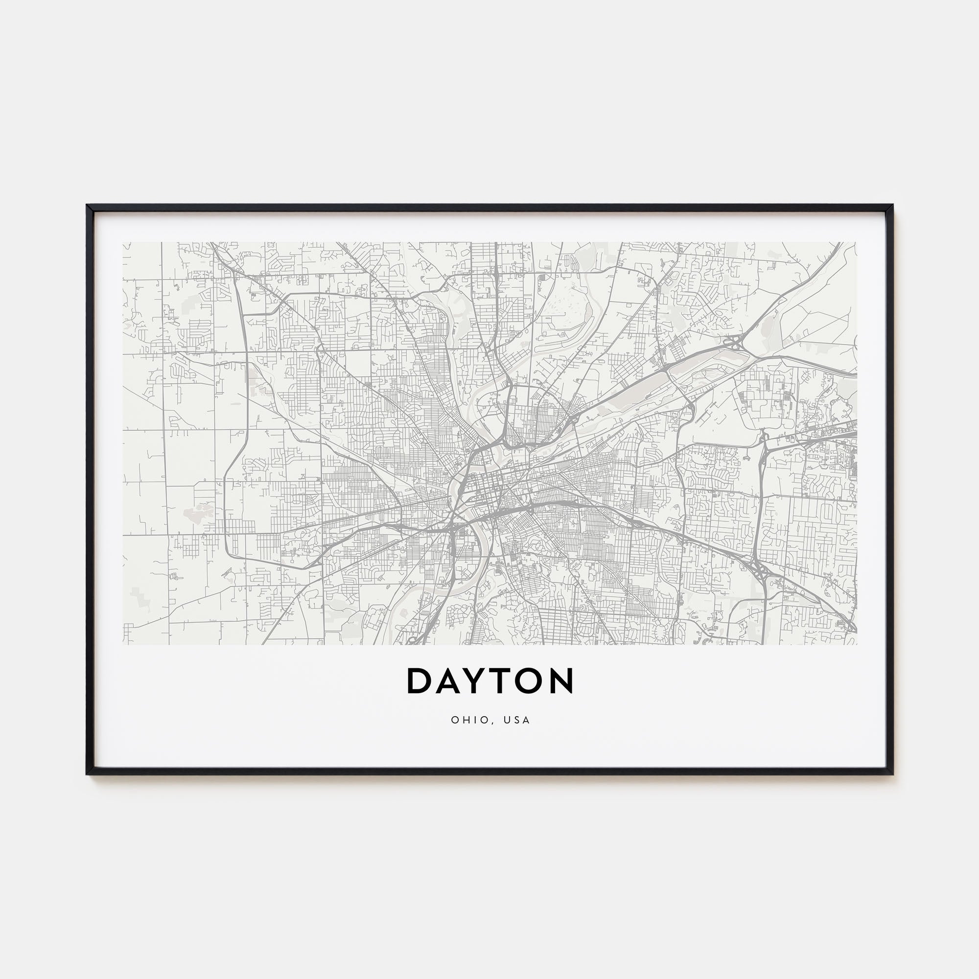 Dayton Map Landscape Poster