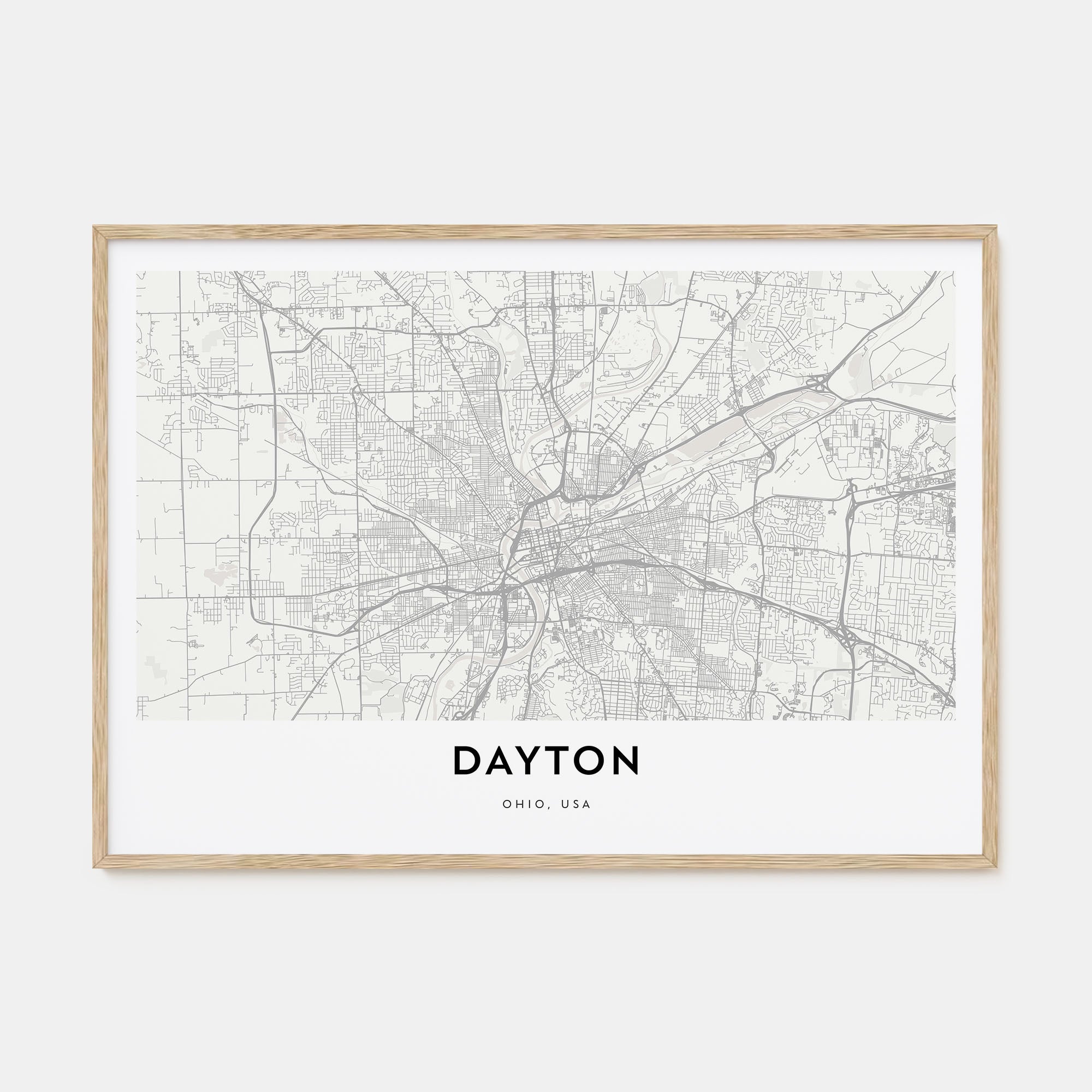 Dayton Map Landscape Poster