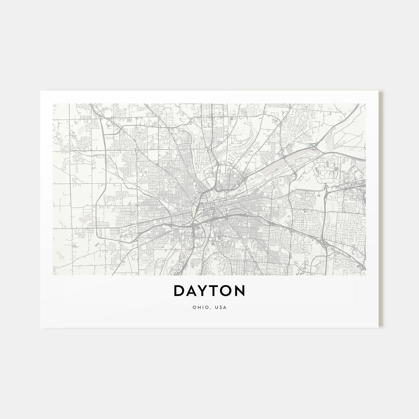 Dayton Map Landscape Poster