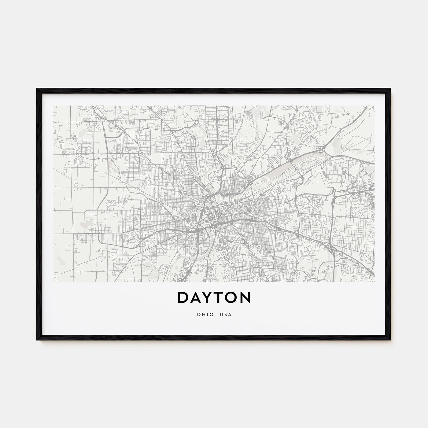 Dayton Map Landscape Poster