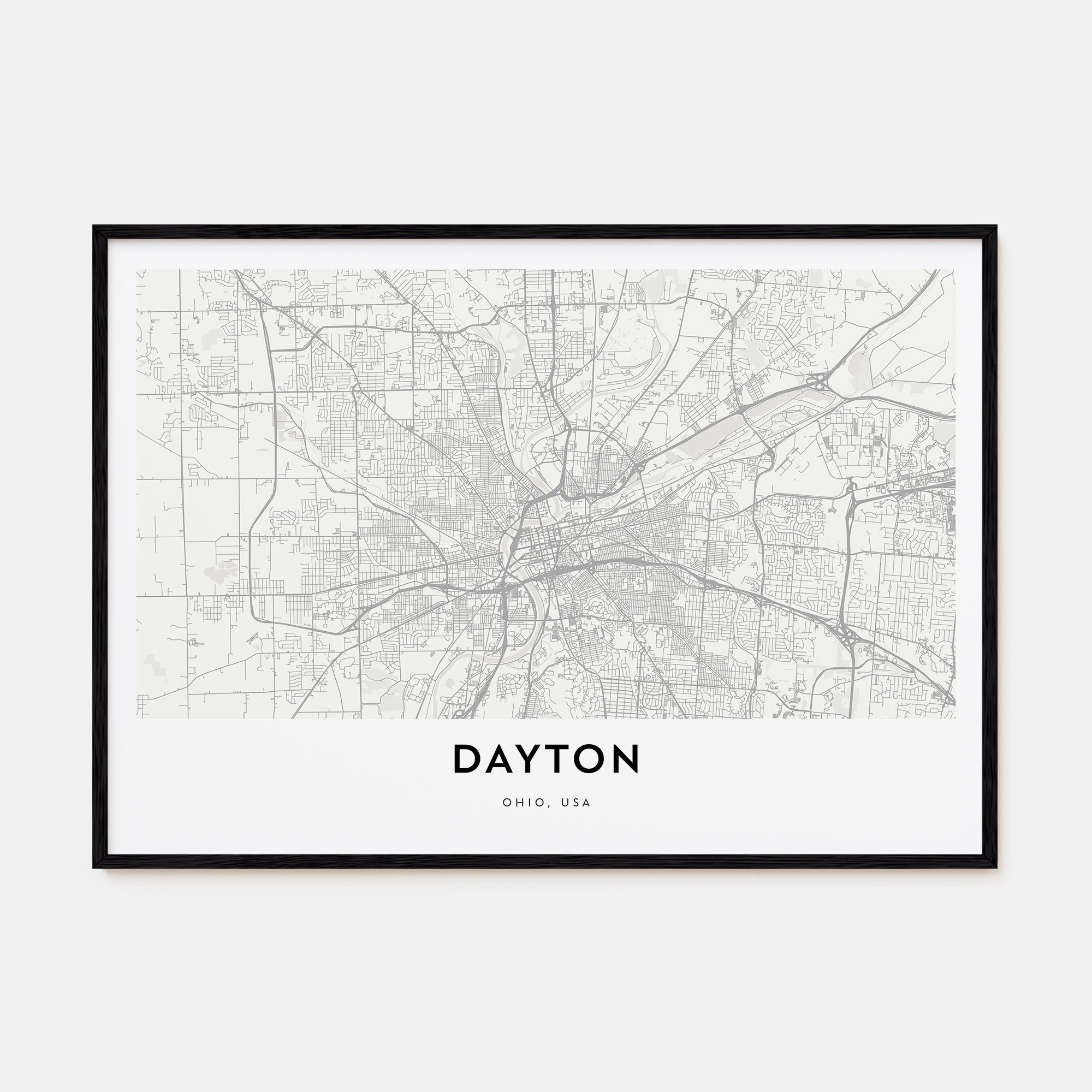 Dayton Map Landscape Poster