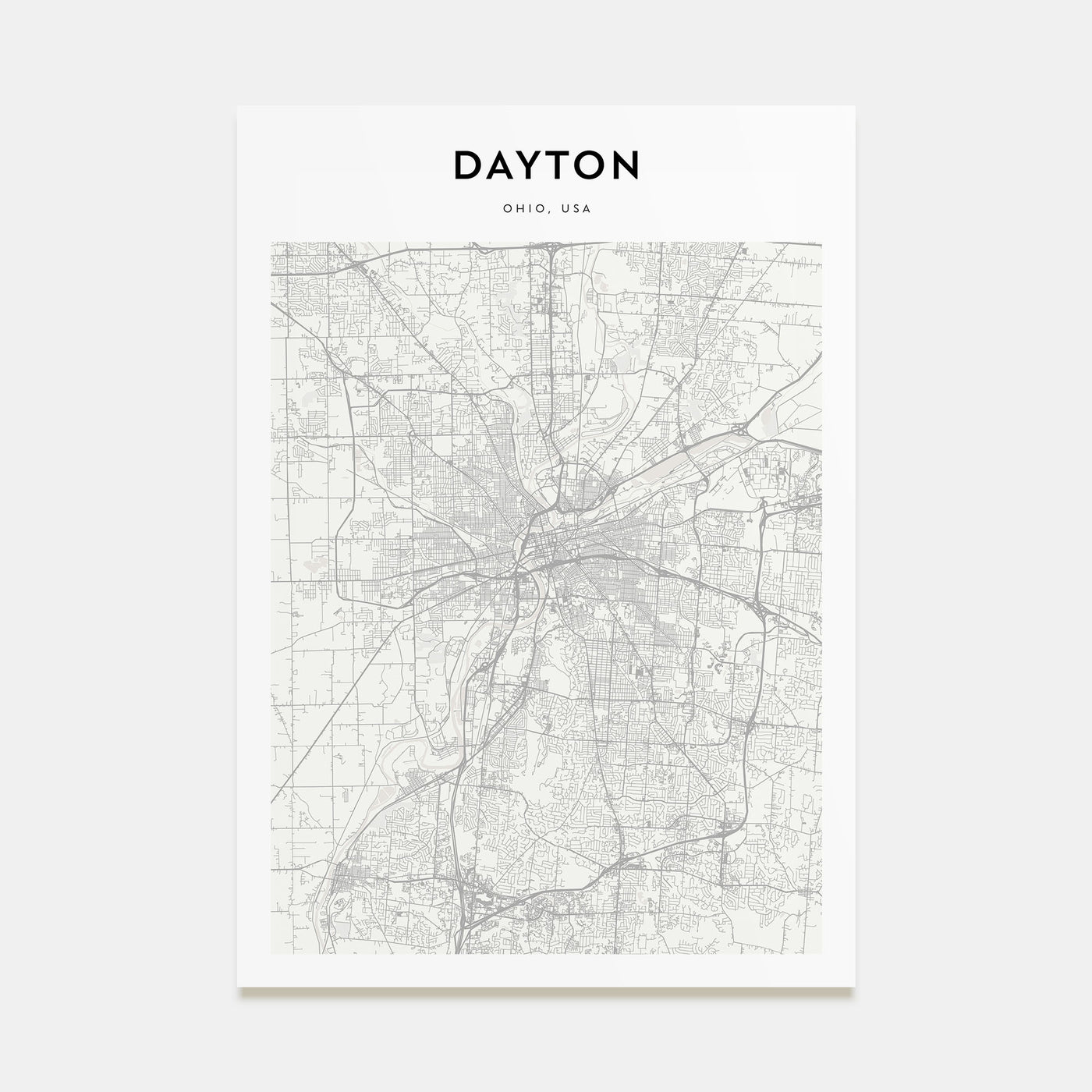 Dayton Map Portrait Poster