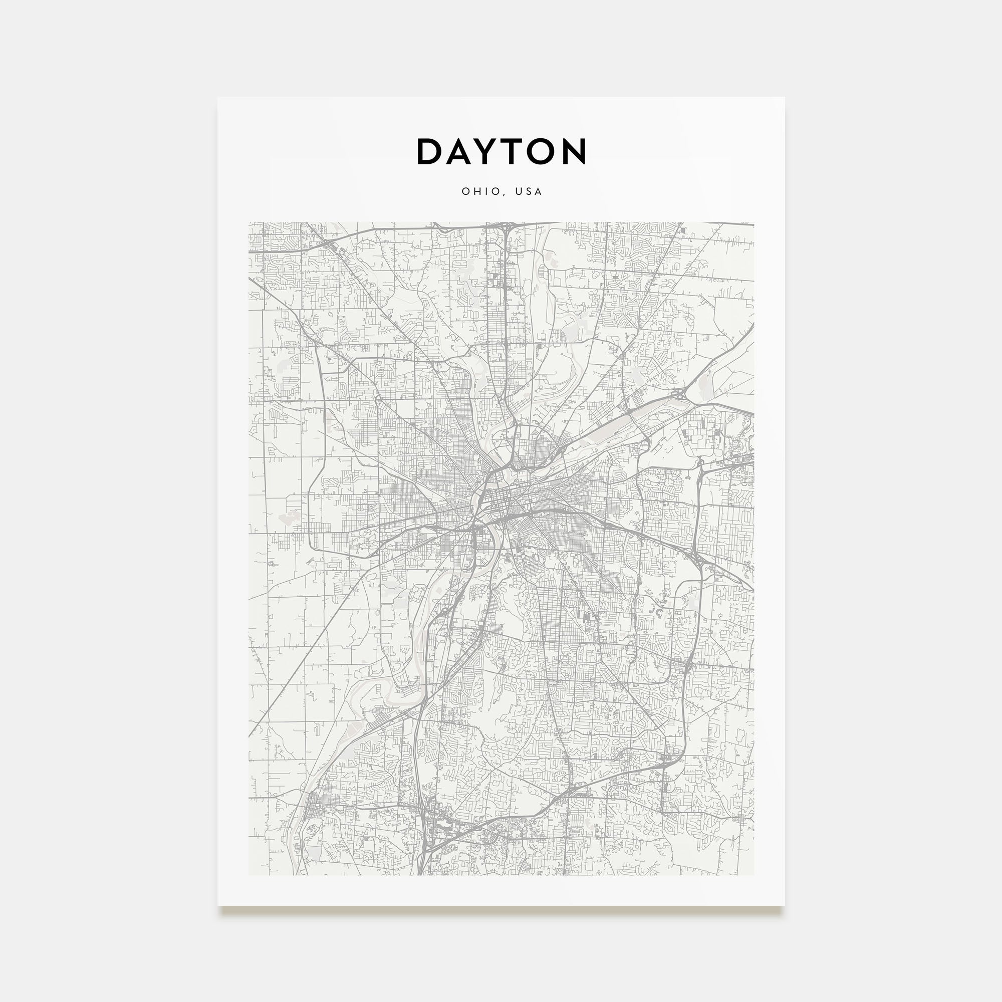 Dayton Map Portrait Poster