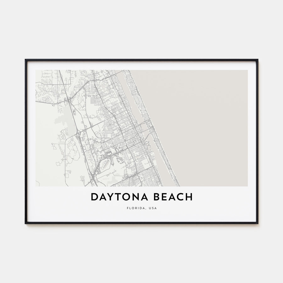 Daytona Beach Map Landscape Poster