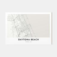 Daytona Beach Map Landscape Poster