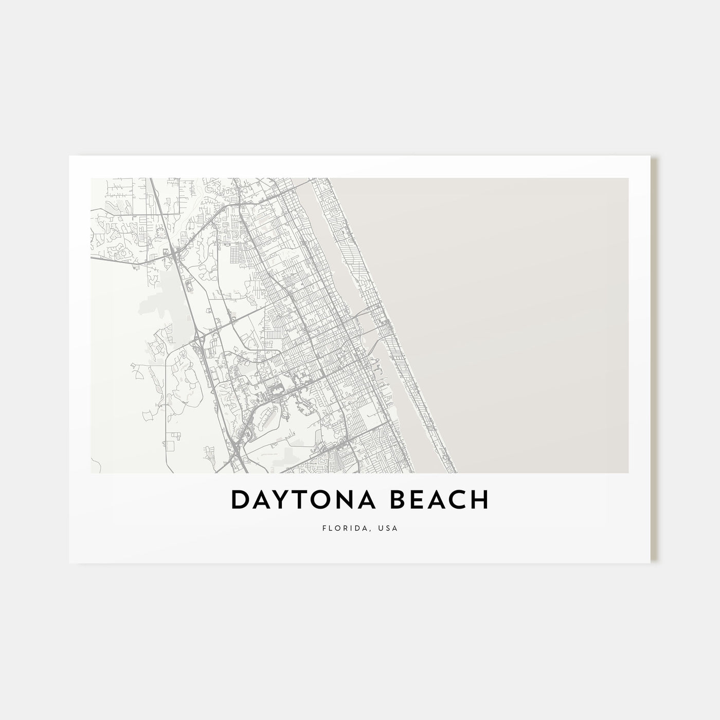 Daytona Beach Map Landscape Poster