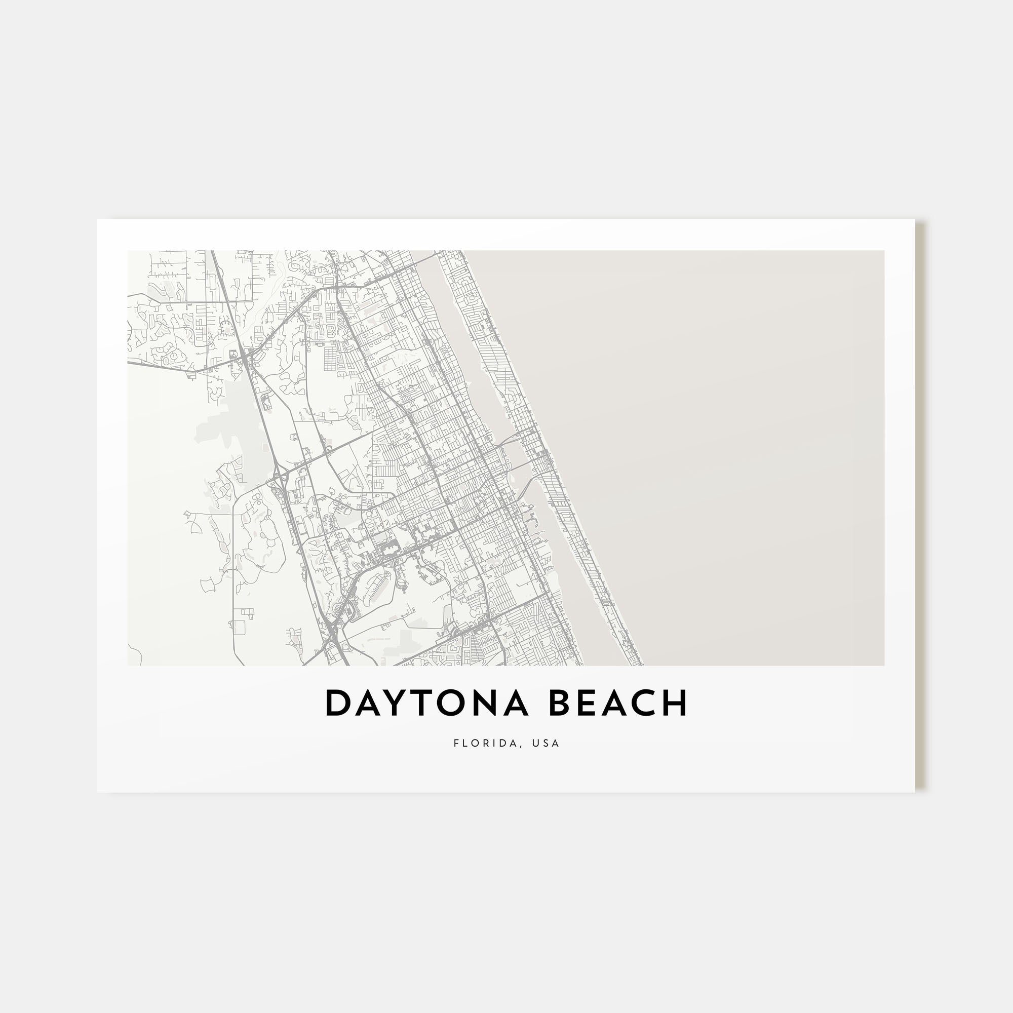 Daytona Beach Map Landscape Poster