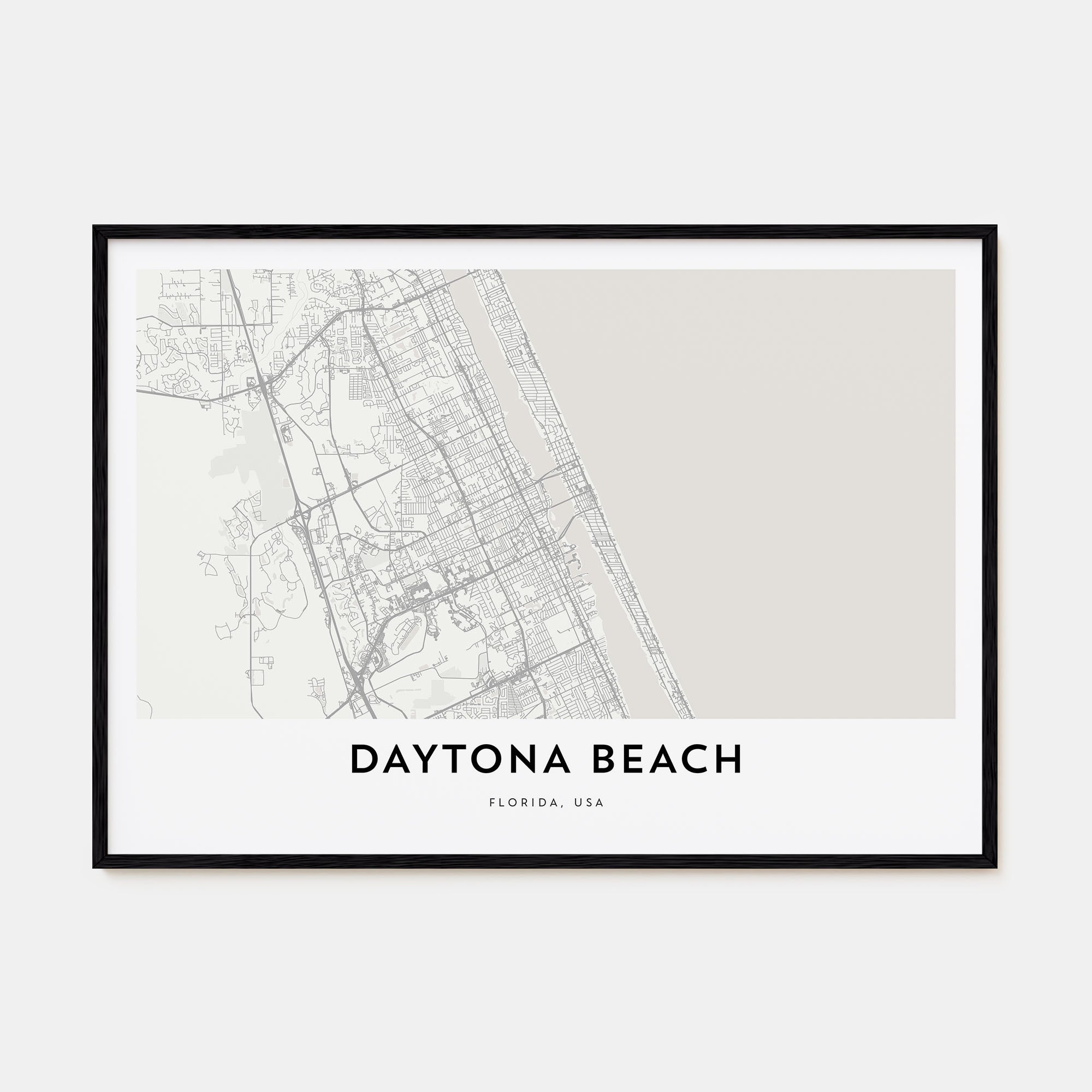 Daytona Beach Map Landscape Poster