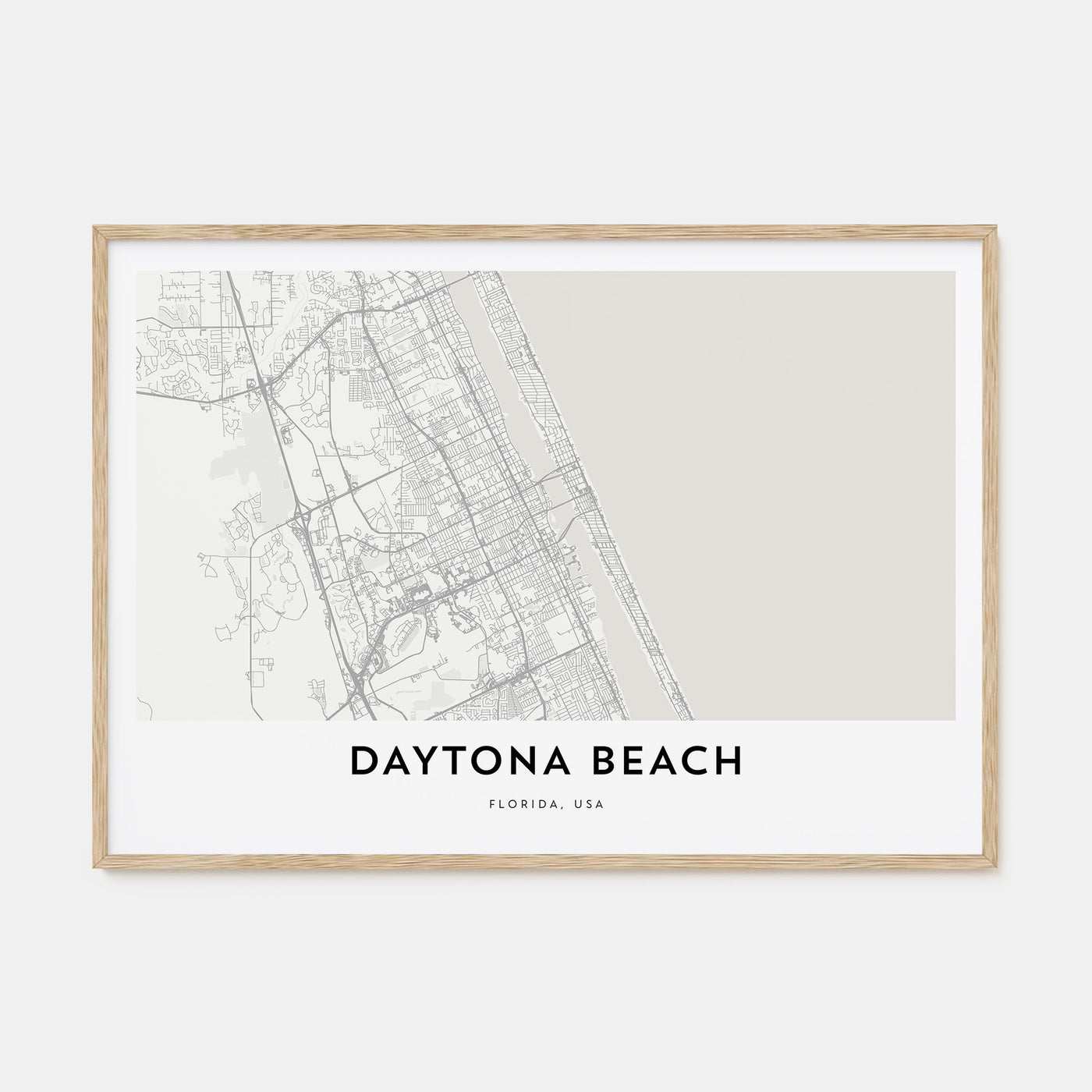 Daytona Beach Map Landscape Poster