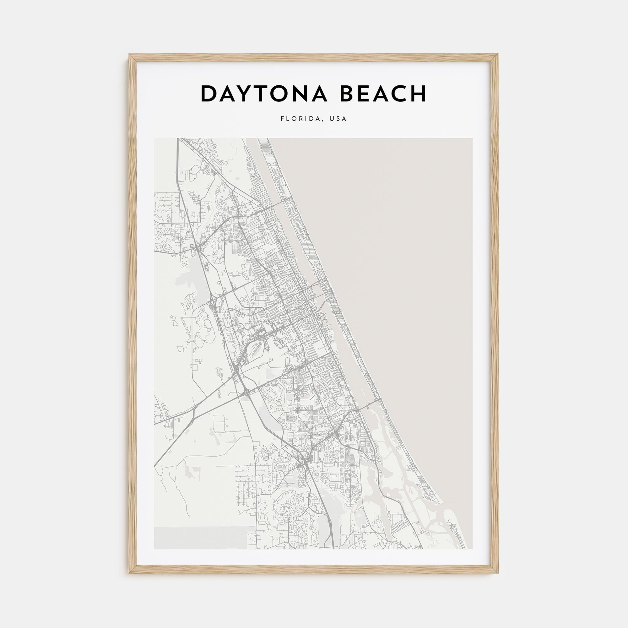 Daytona Beach Map Portrait Poster