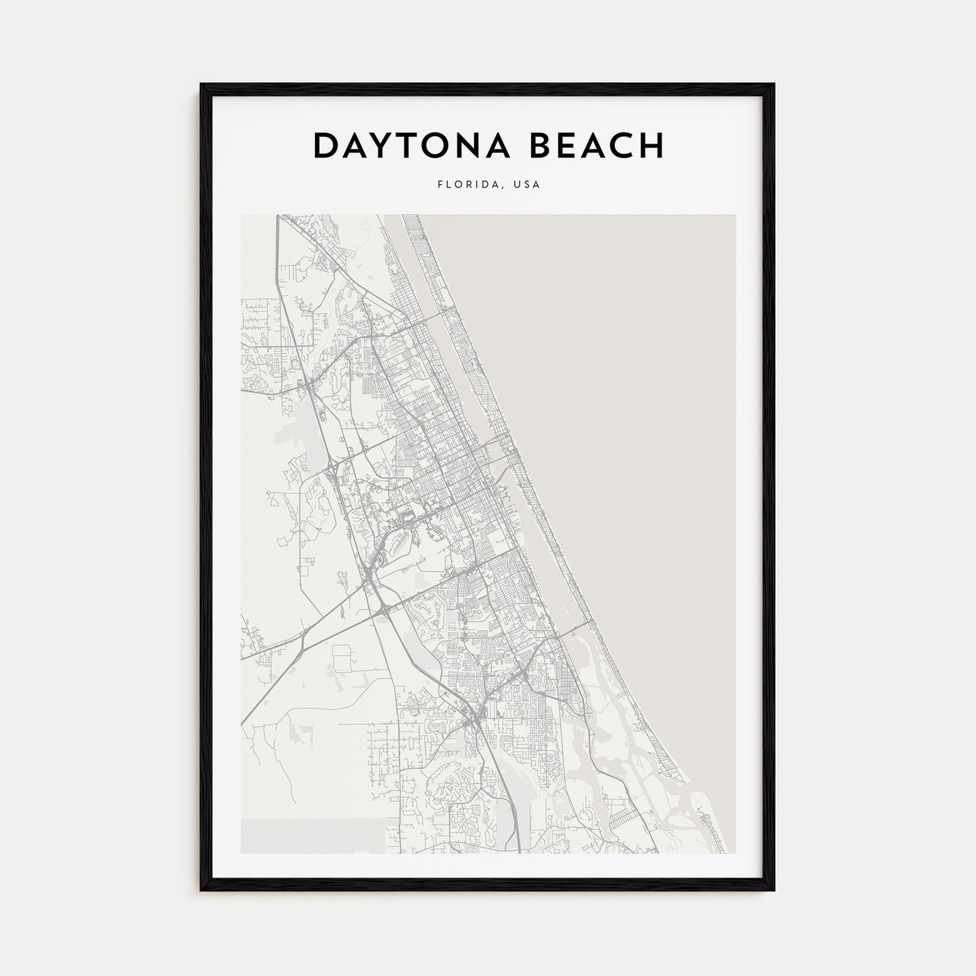 Daytona Beach Map Portrait Poster