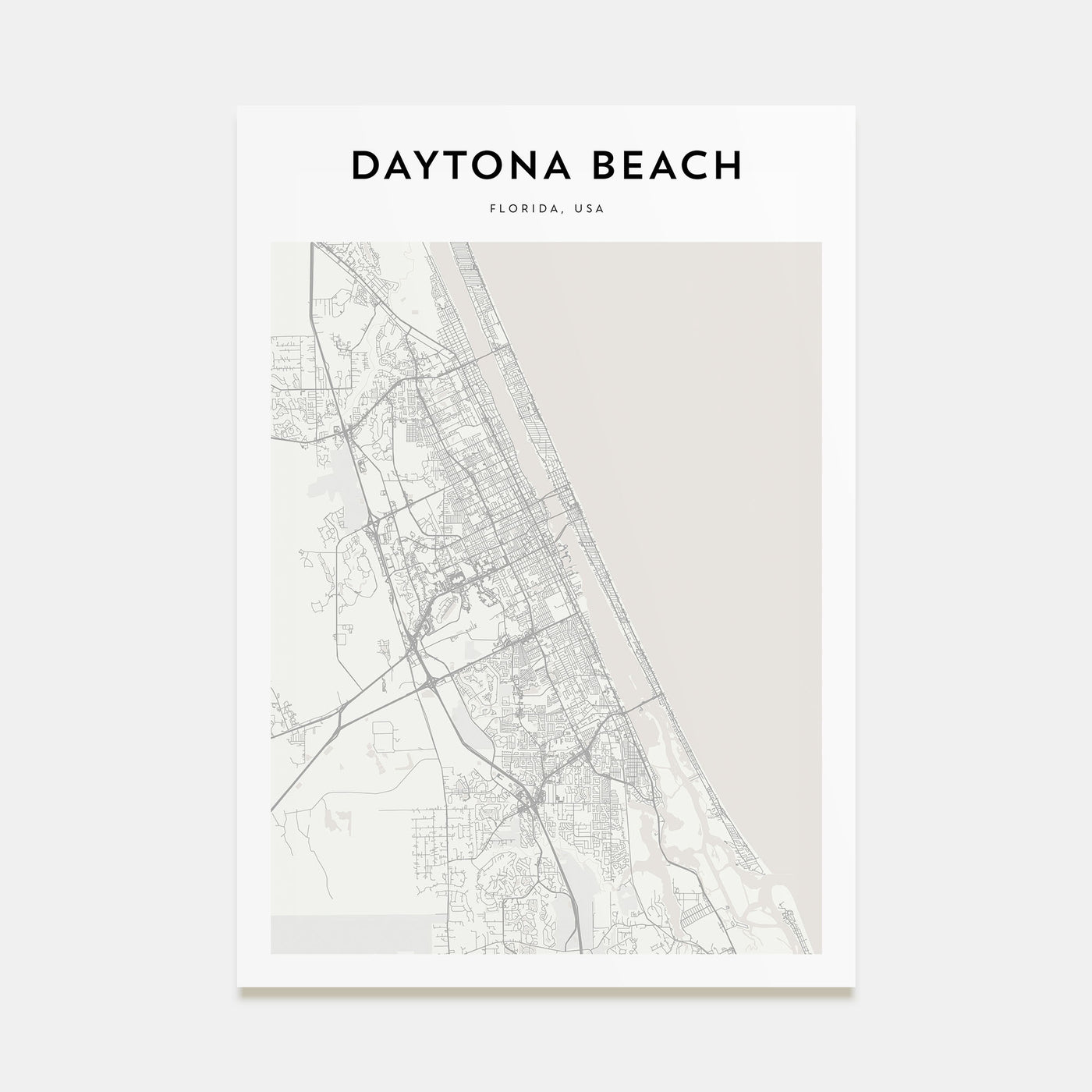 Daytona Beach Map Portrait Poster