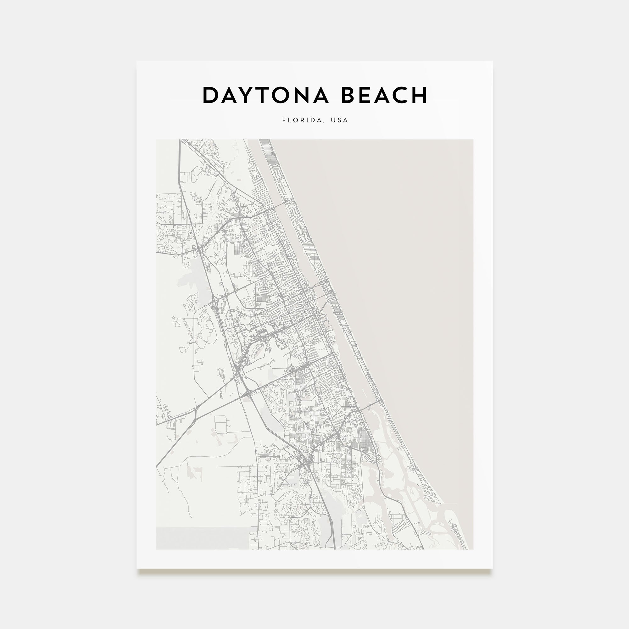 Daytona Beach Map Portrait Poster