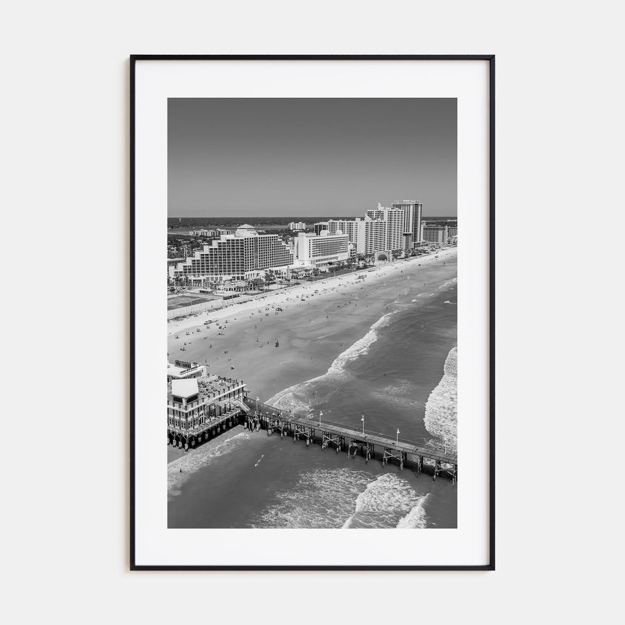 Daytona Beach Photo B&W Poster