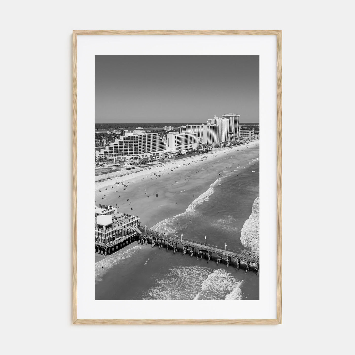 Daytona Beach Photo B&W Poster