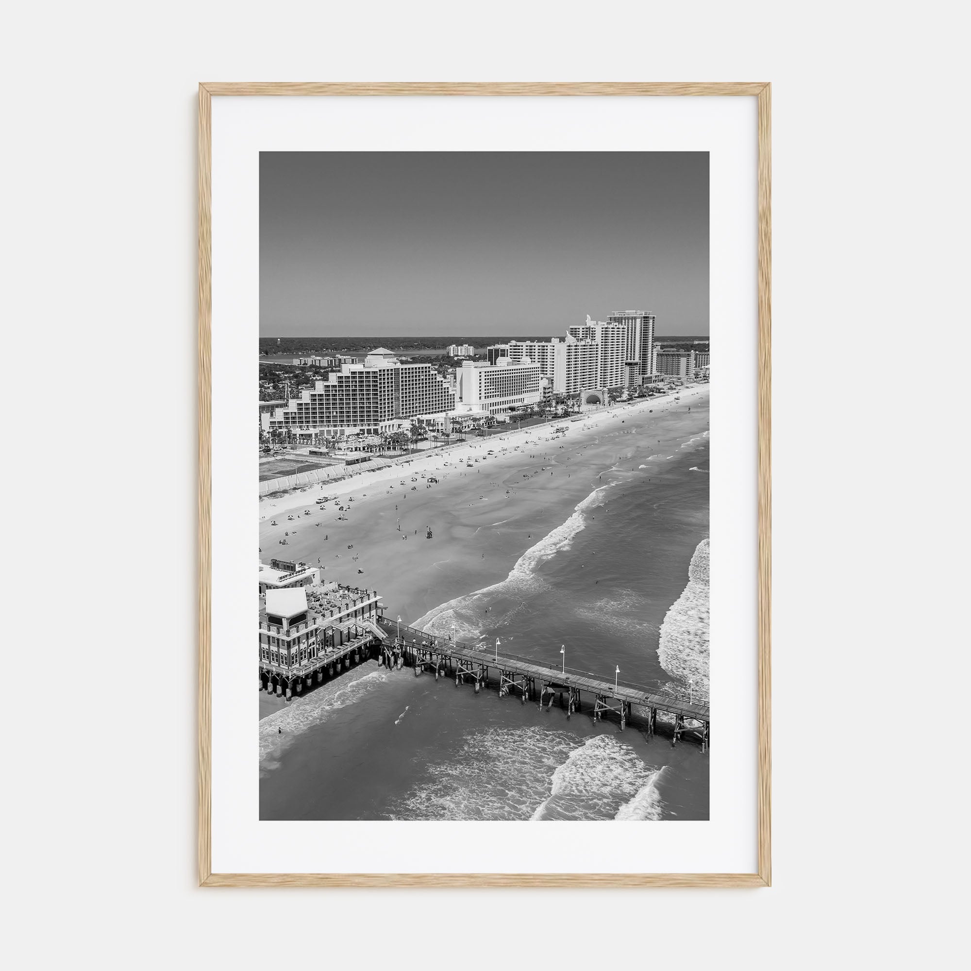 Daytona Beach Photo B&W Poster