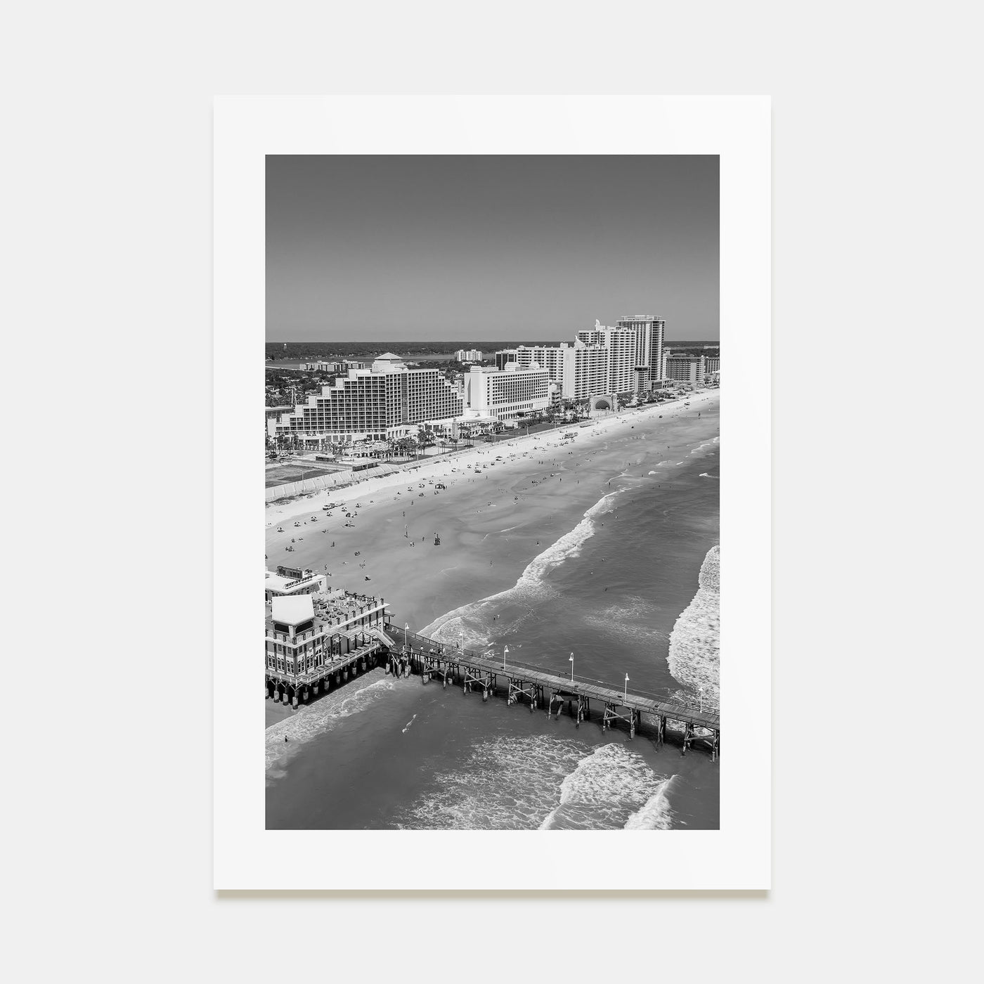 Daytona Beach Photo B&W Poster