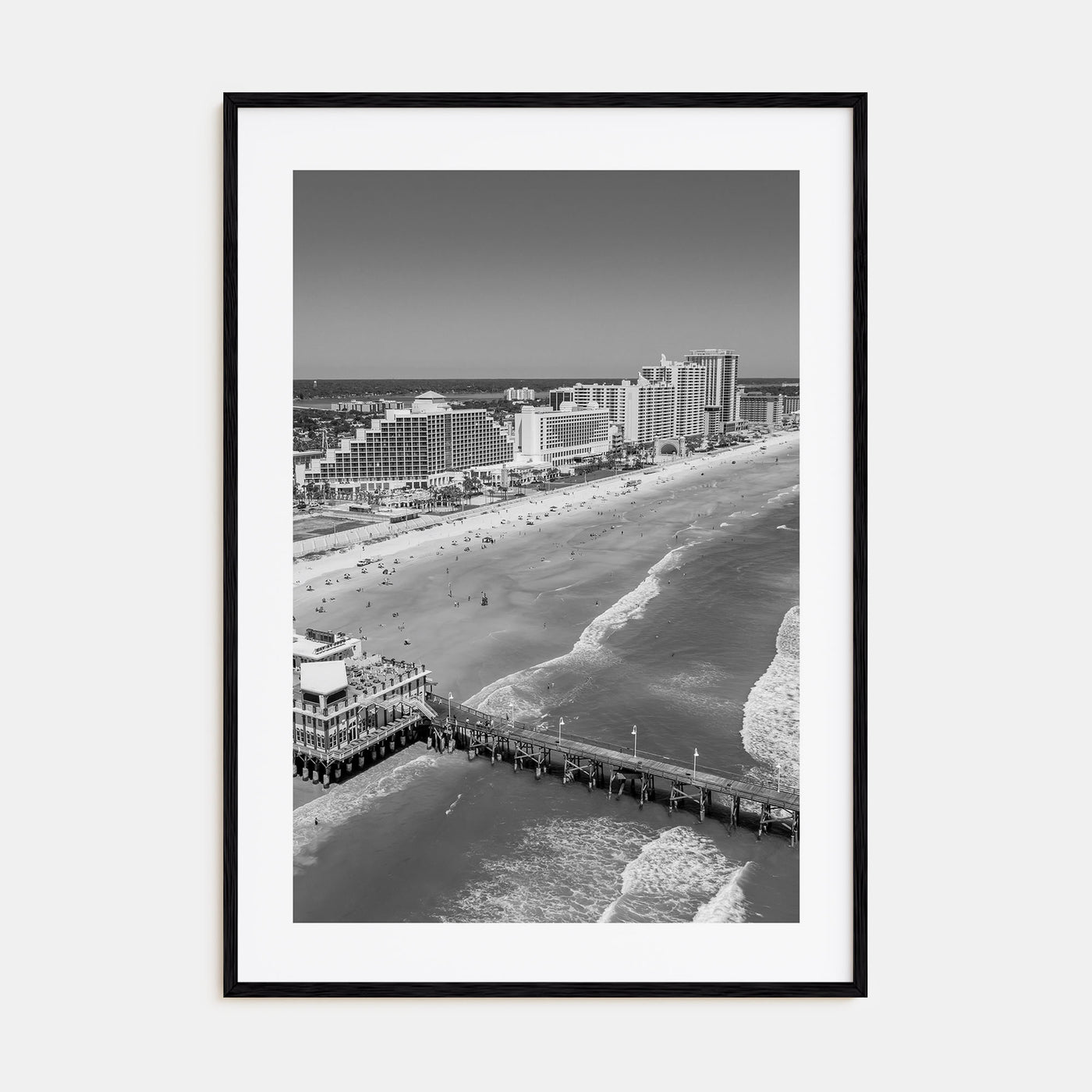 Daytona Beach Photo B&W Poster