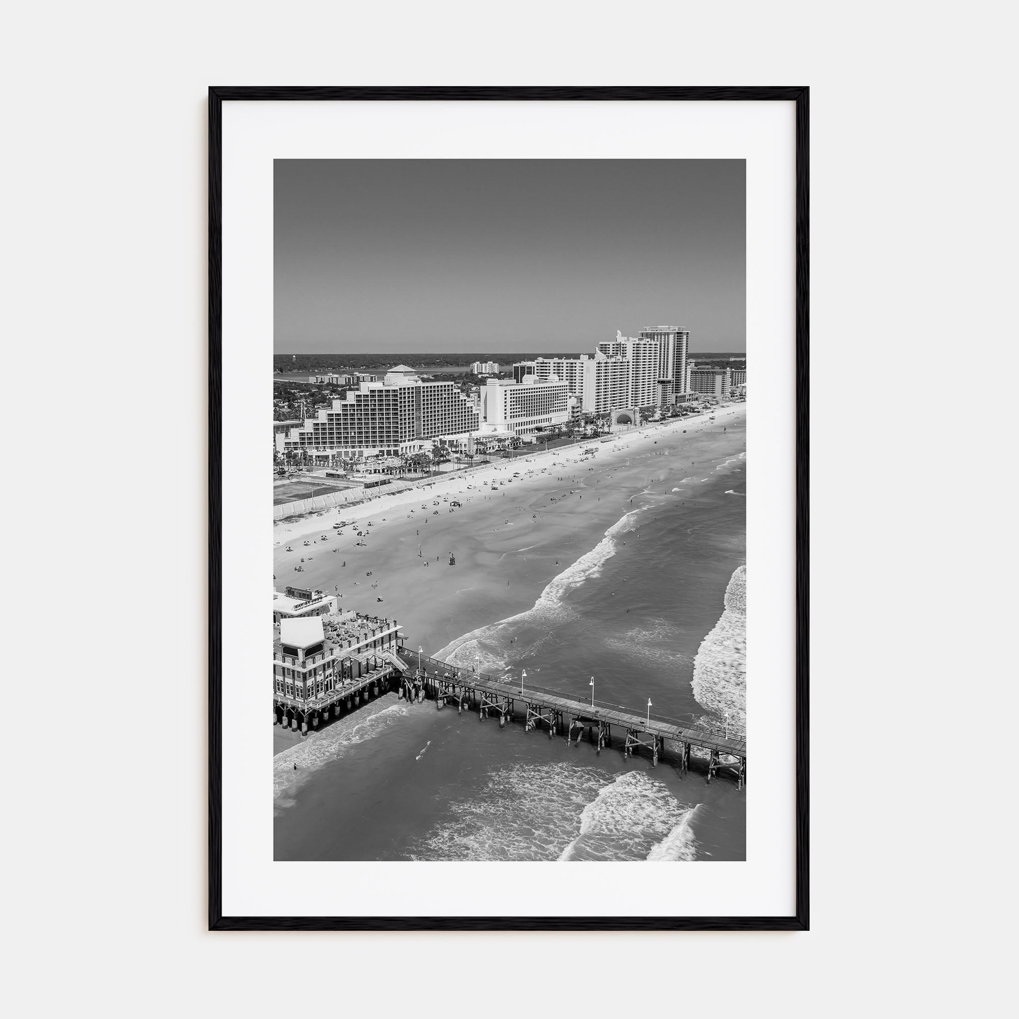 Daytona Beach Photo B&W Poster