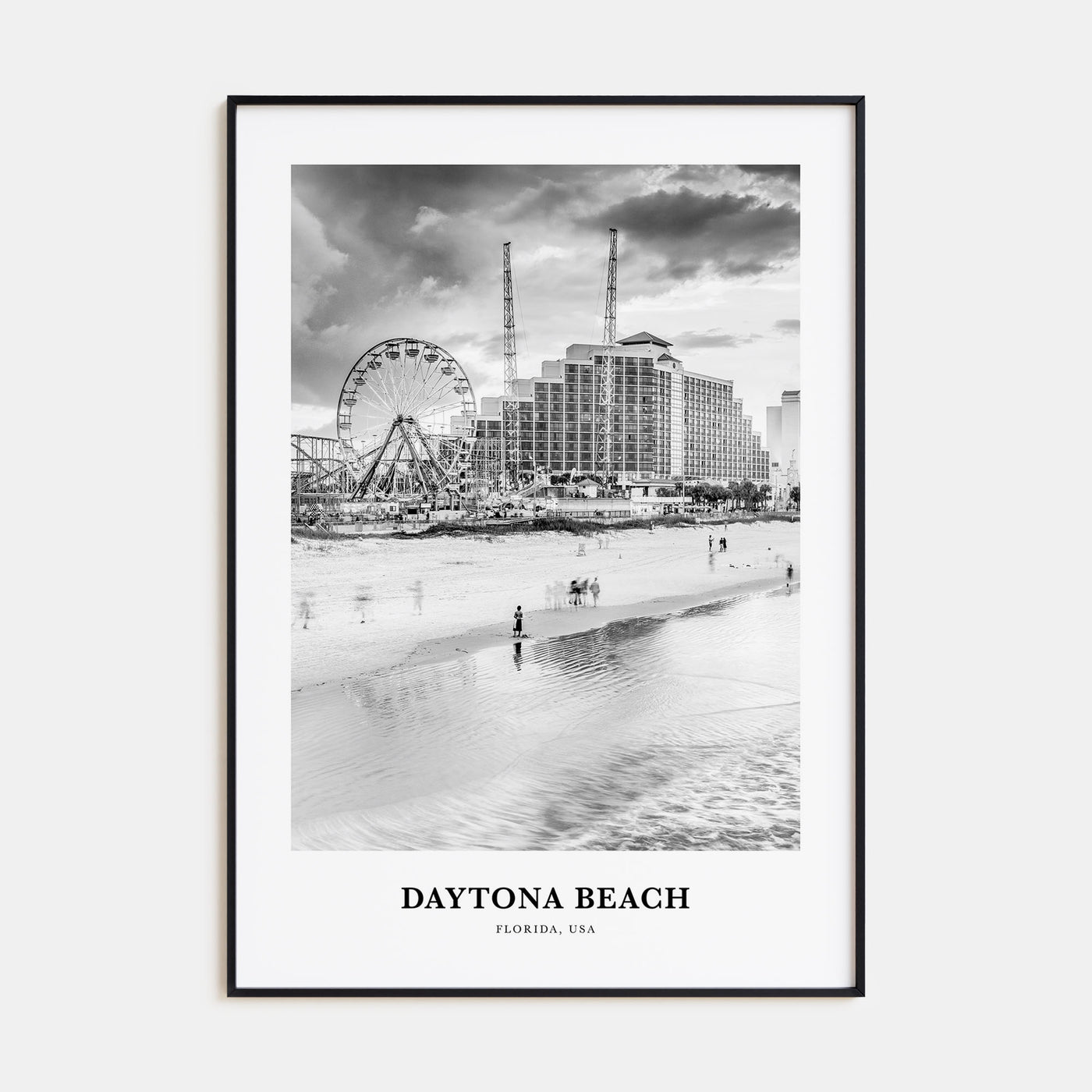 Daytona Beach Portrait B&W Poster