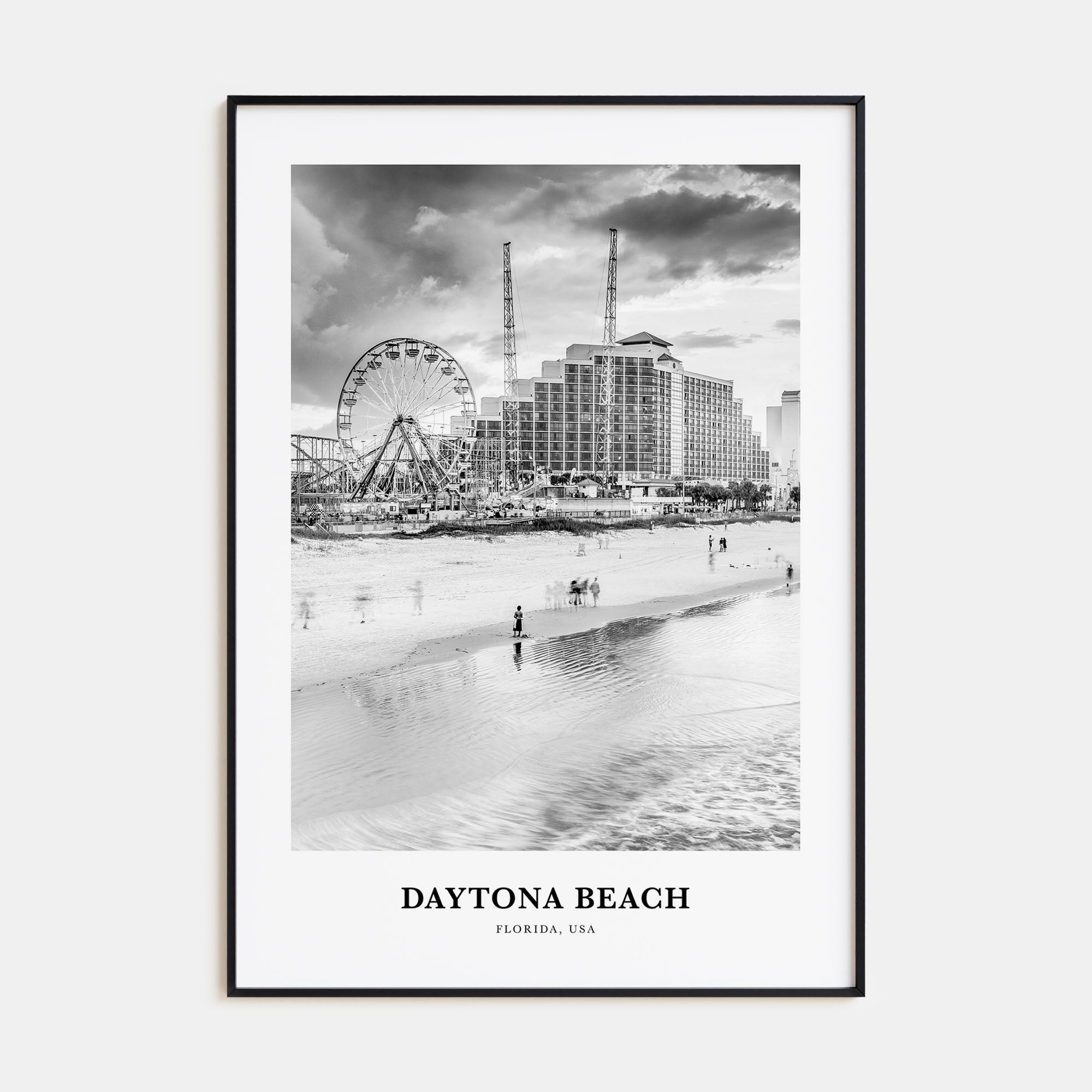Daytona Beach Portrait B&W Poster