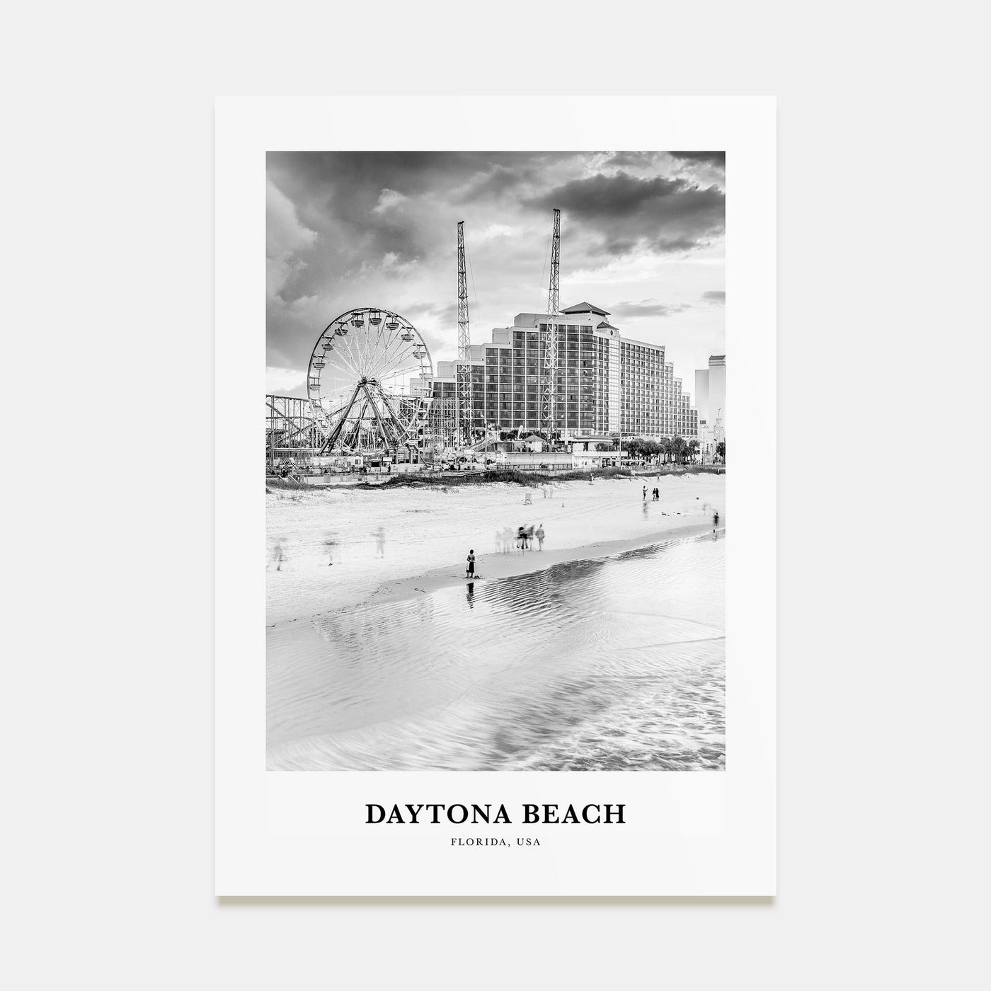 Daytona Beach Portrait B&W Poster