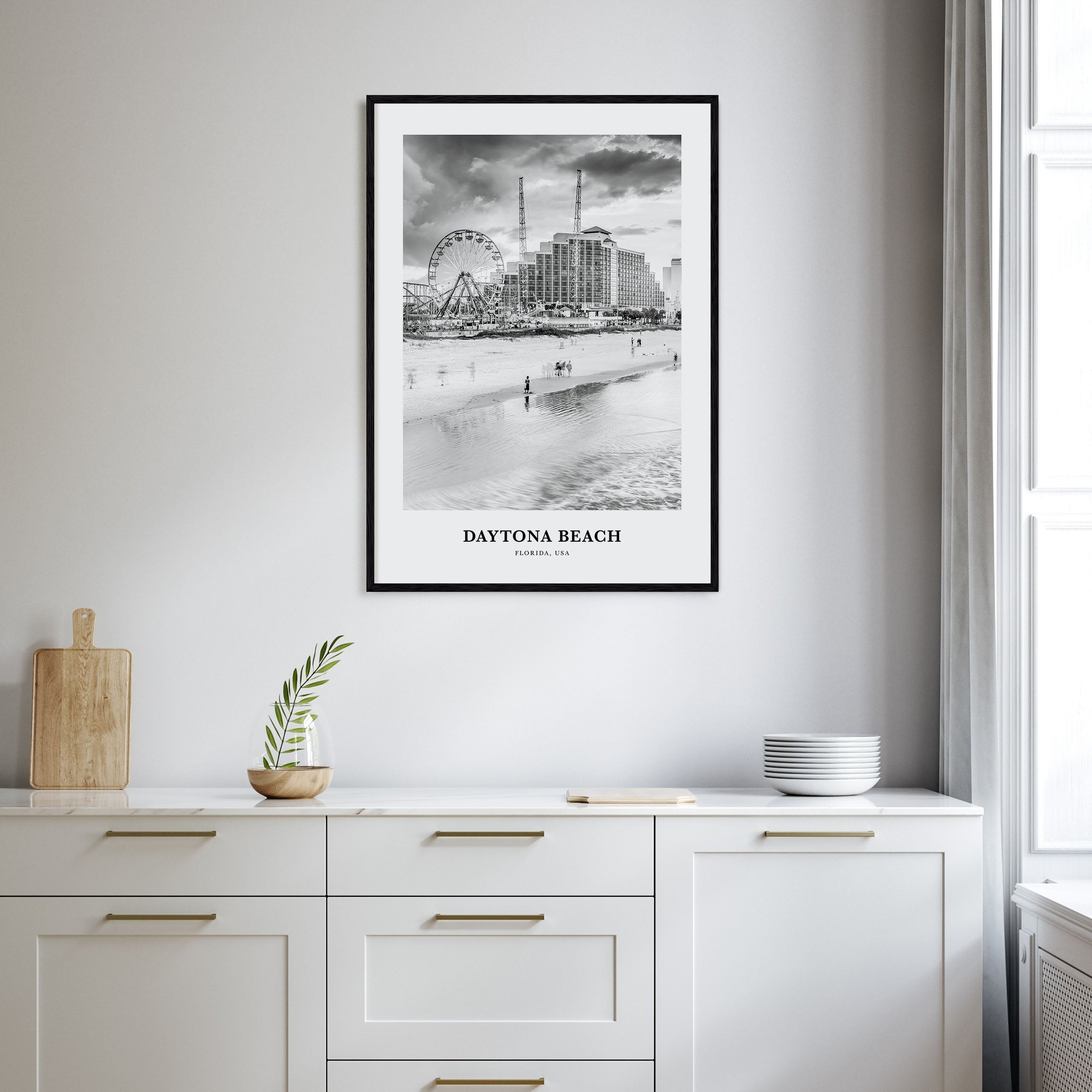 Daytona Beach Portrait B&W Poster