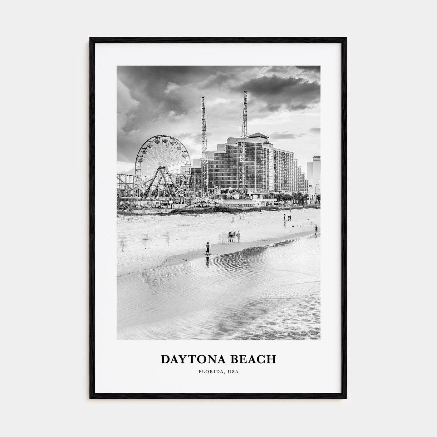 Daytona Beach Portrait B&W Poster