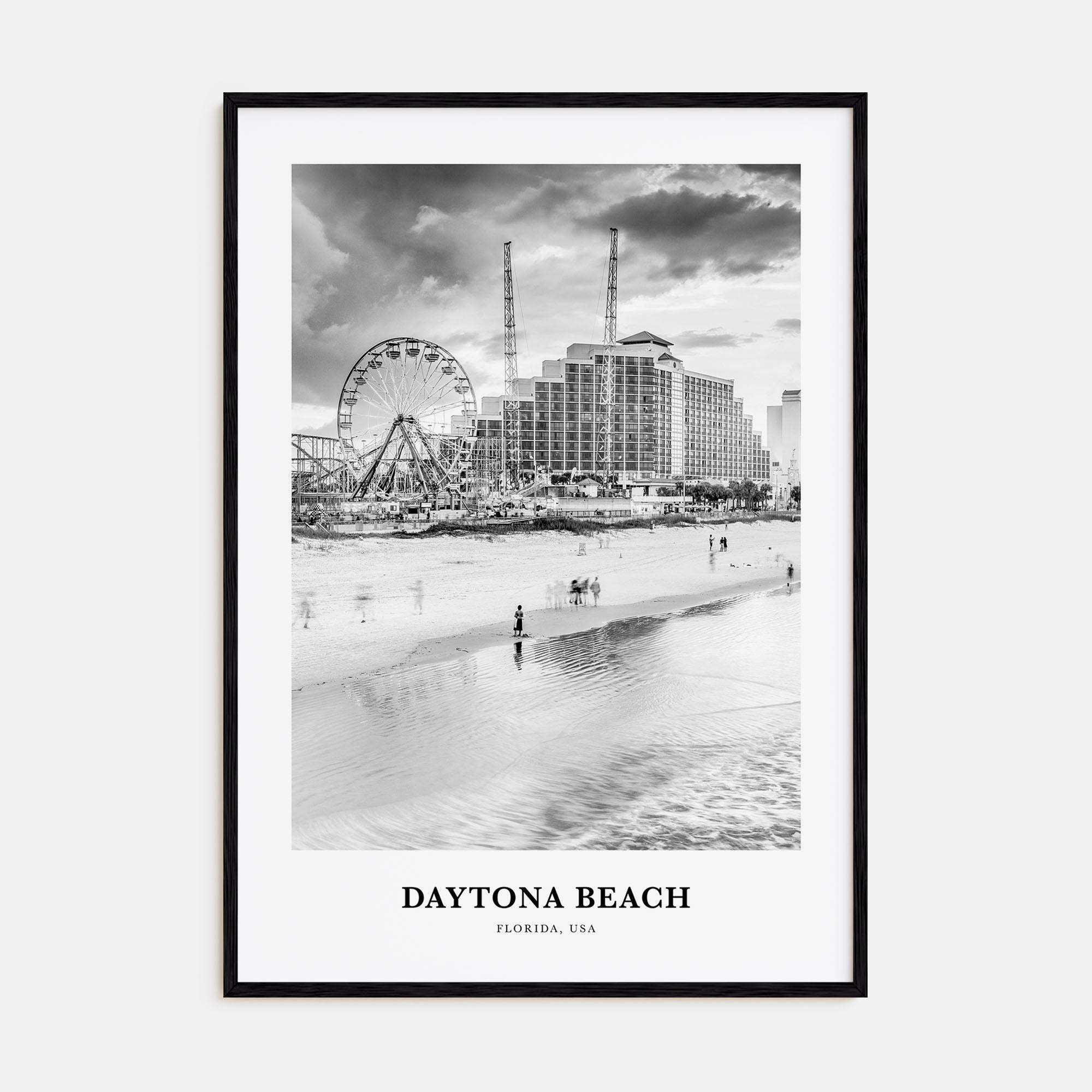 Daytona Beach Portrait B&W Poster