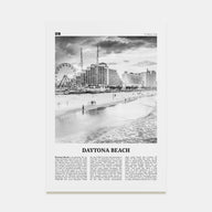Daytona Beach Travel B&W Poster