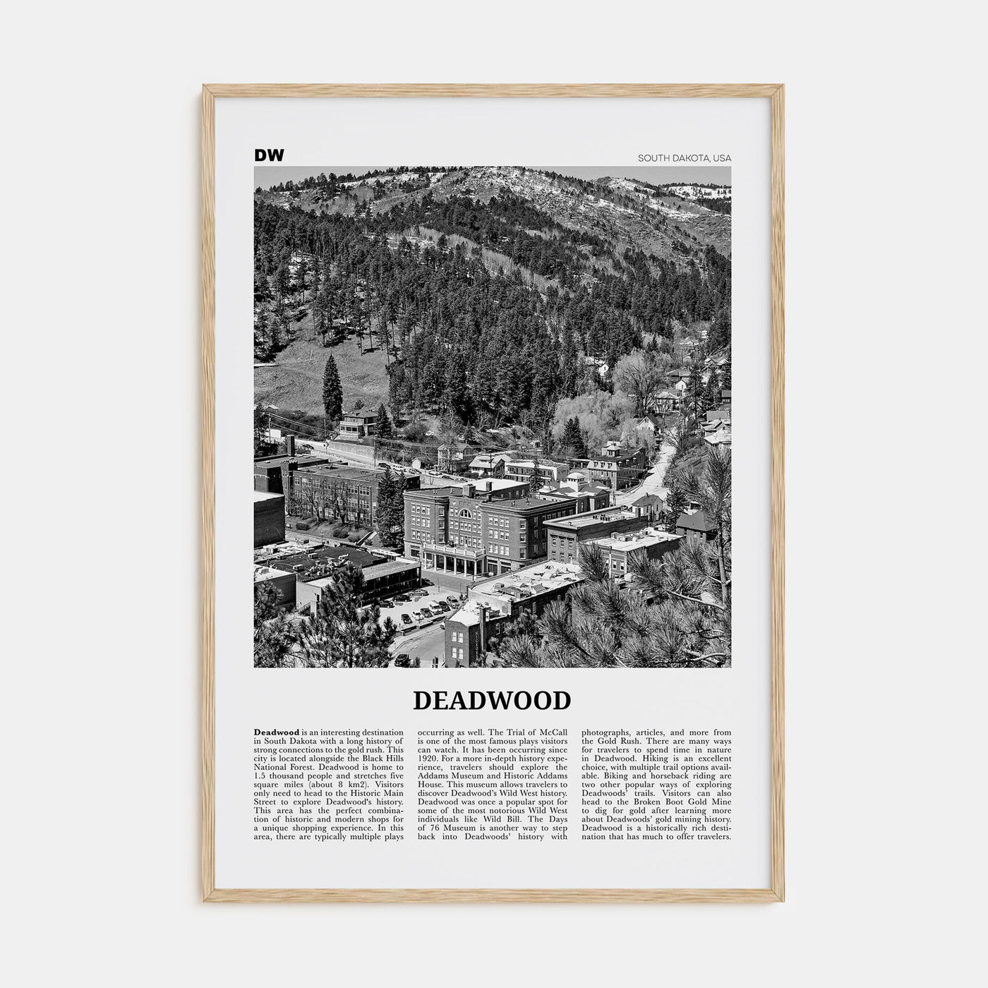 Deadwood Travel B&W Poster