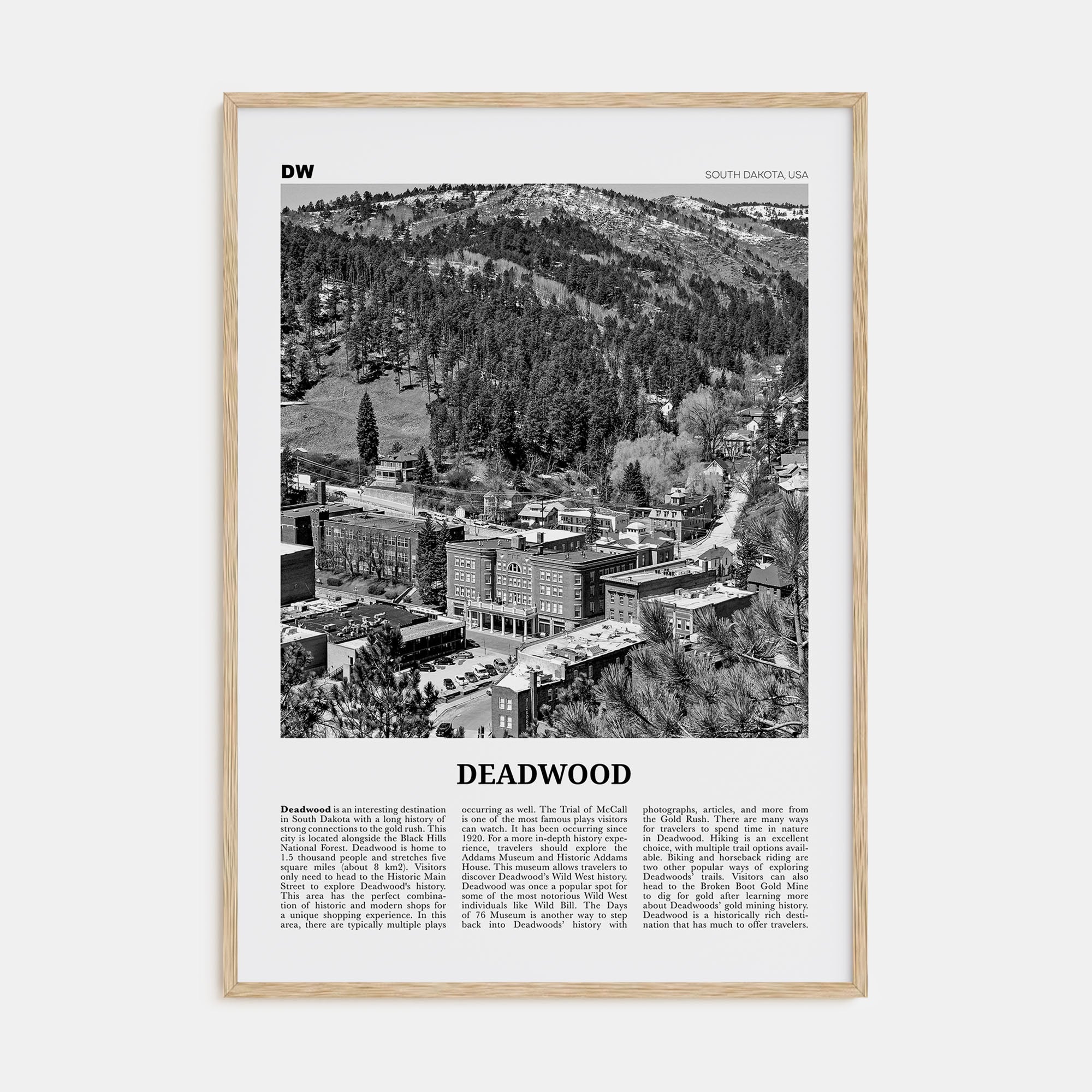 Deadwood Travel B&W Poster