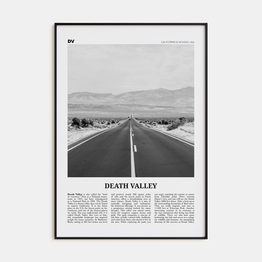 Death Valley Travel B&W No 2 Poster