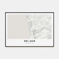 Del Mar Map Landscape Poster